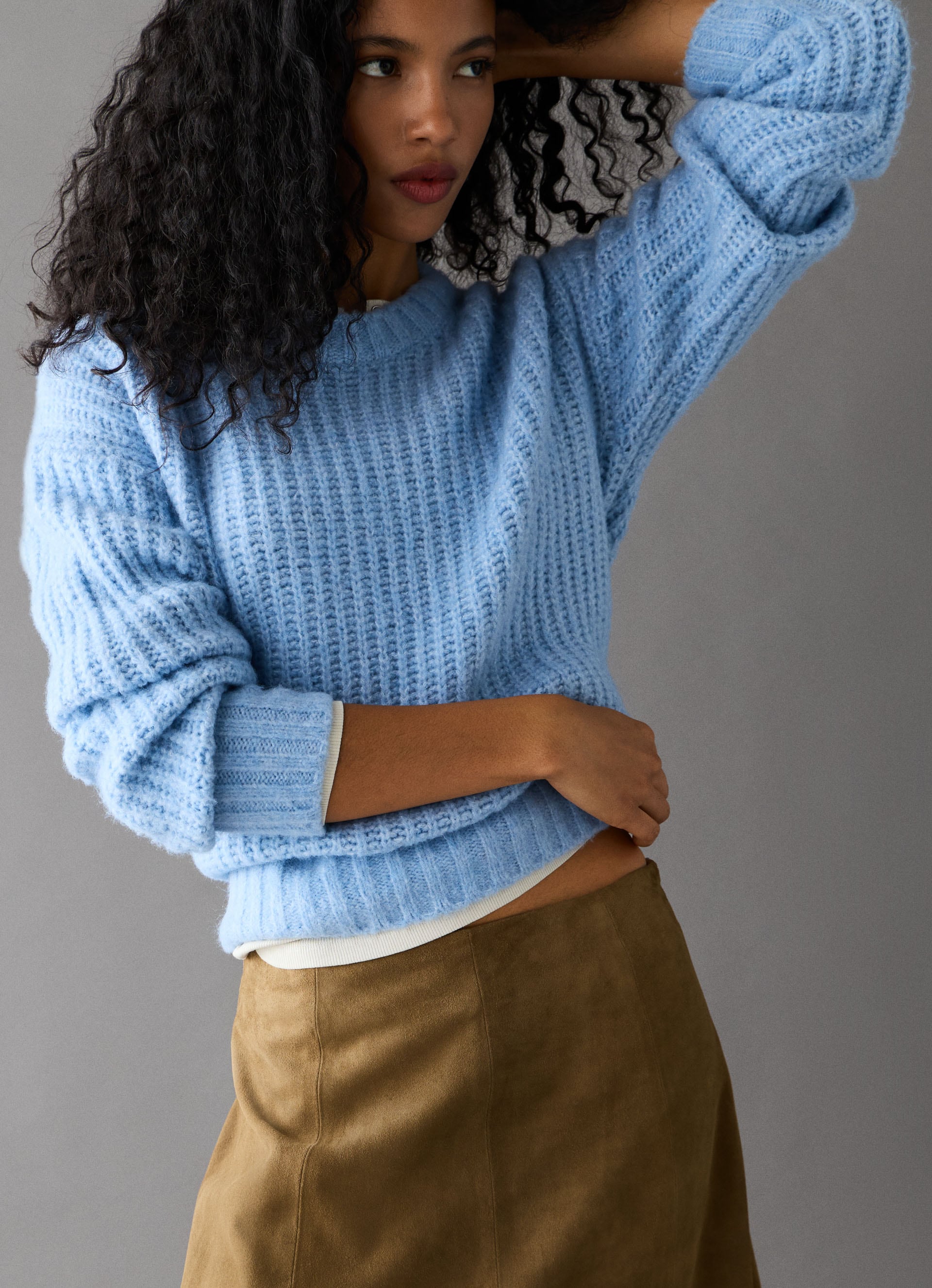 Pepe Jeans Pull en tricot »ASHLEY CREW« avec encolure ronde, mélange de matériaux