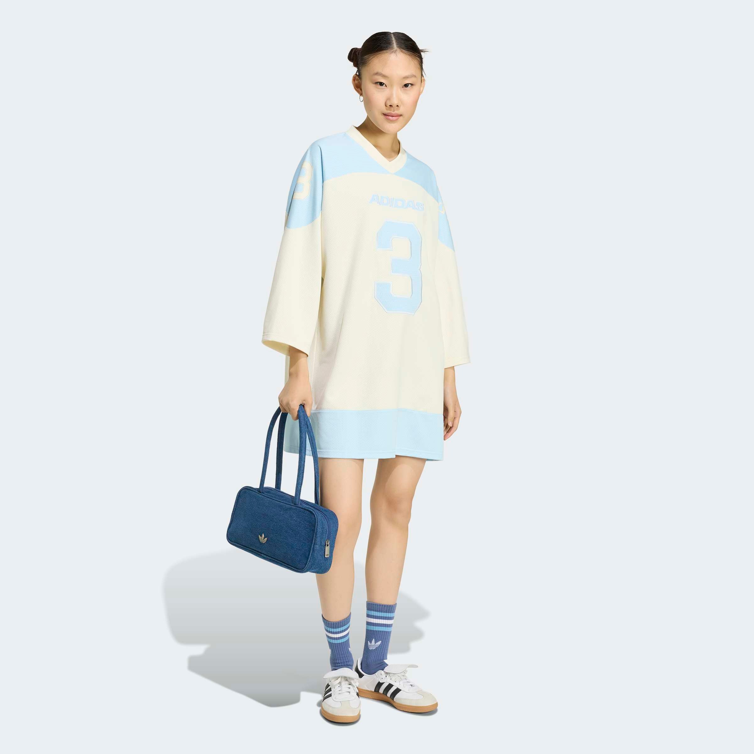 adidas Originals Langarmshirt »ORIGINALS HOCKEY JERSEY DRESS« mit V-Ausschnitt, sportlicher Stil, für Sportmode und Streetwear