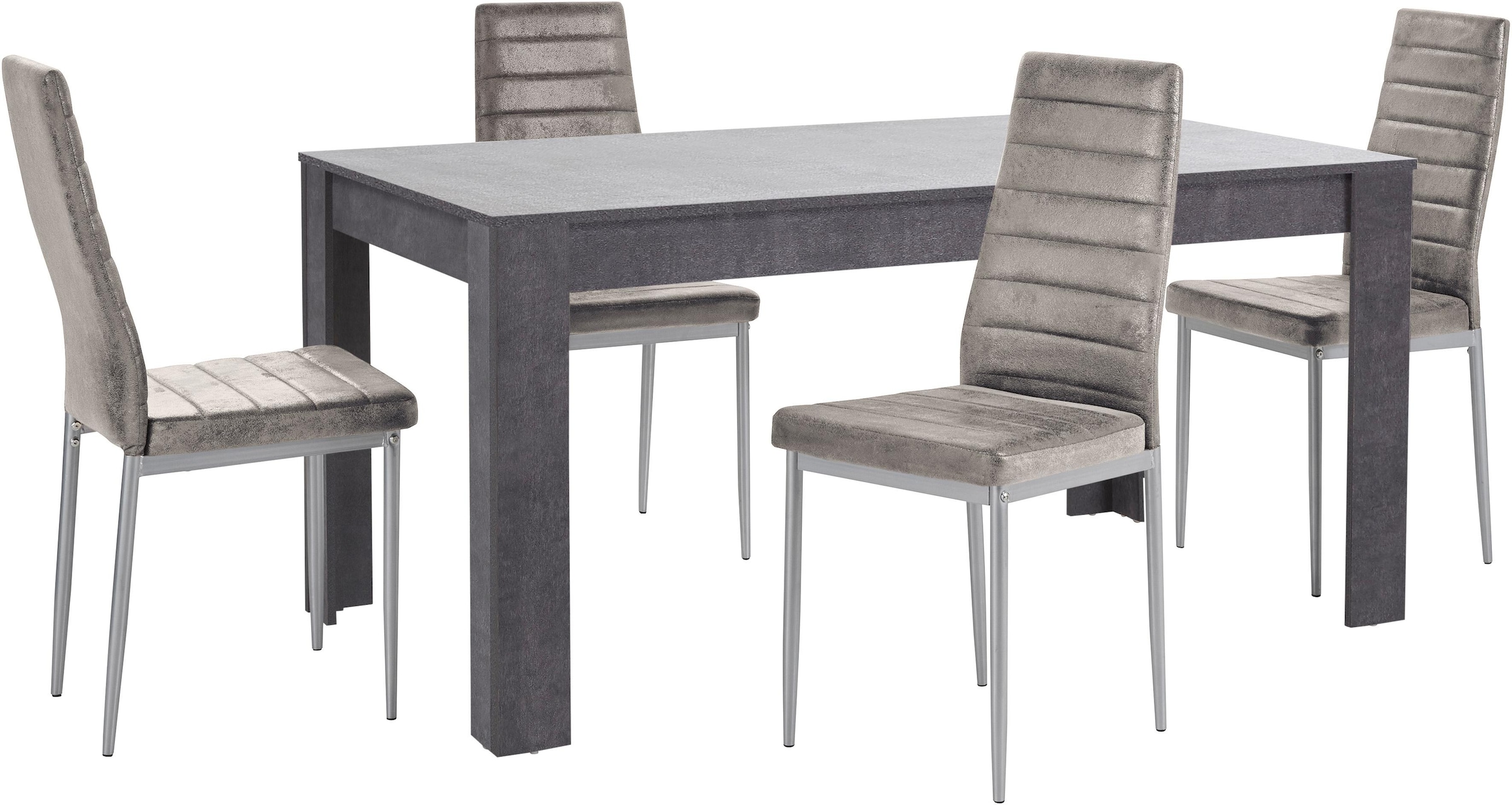 GOODproduct Ensemble de salle à manger »Lynn160/Kate« 5 cuis tlg. Tisch mit 4 Stühlen