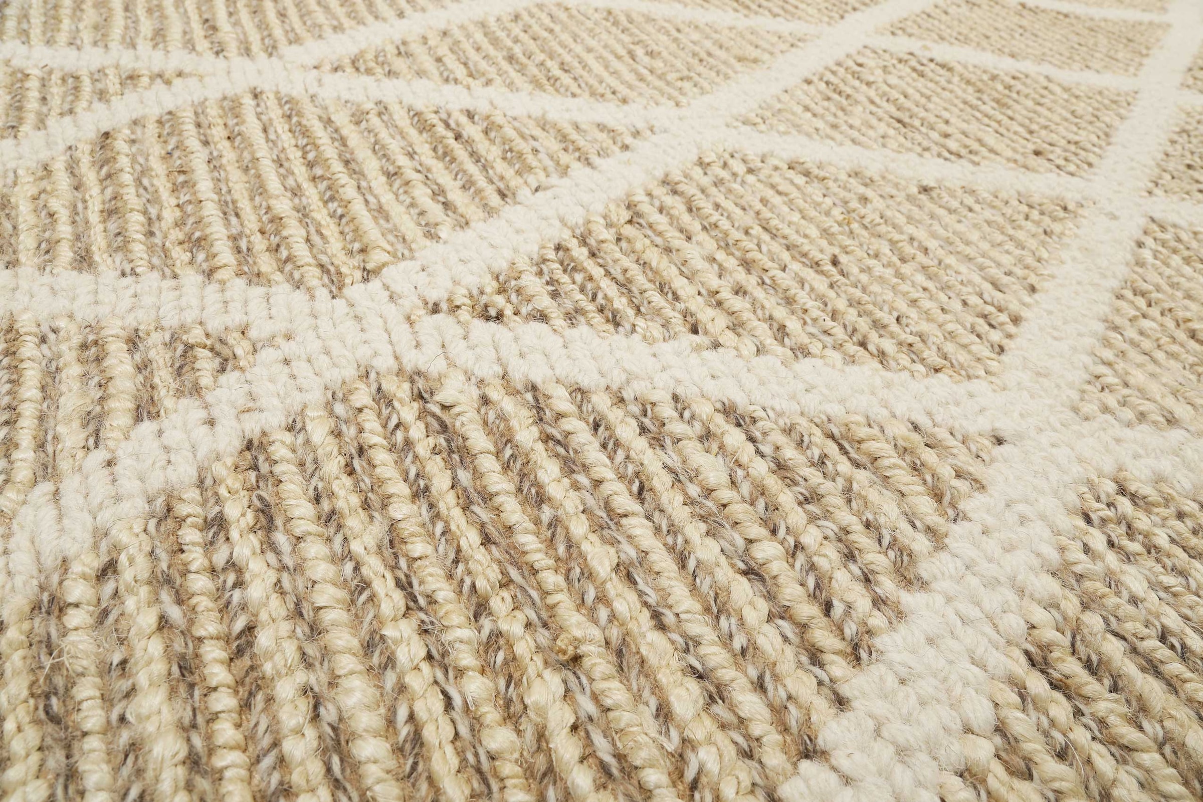 Green Looop Teppich »Novella« rechteckig 18 mm Höhe Hochflorteppich, handgewebt, natur, modern, geometrisch