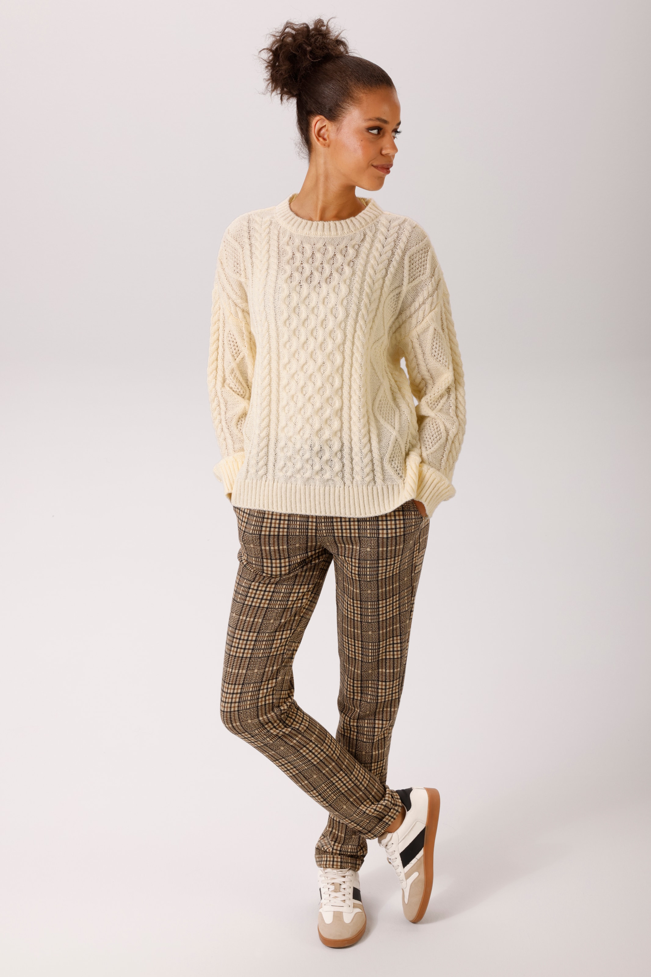 Aniston CASUAL Pull en tricot dans un mélange de motifs attrayant - NOUVELLE COLLECTION