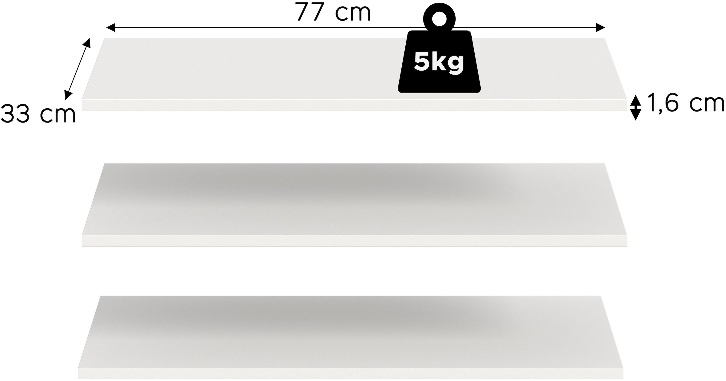 Home affaire Einlegeboden »3er Set, Breite 77cm« 3 Stk. tlg. in verschiedenen Farben erhältlich, Fachböden, Böden, E-Böden,Bodenset
