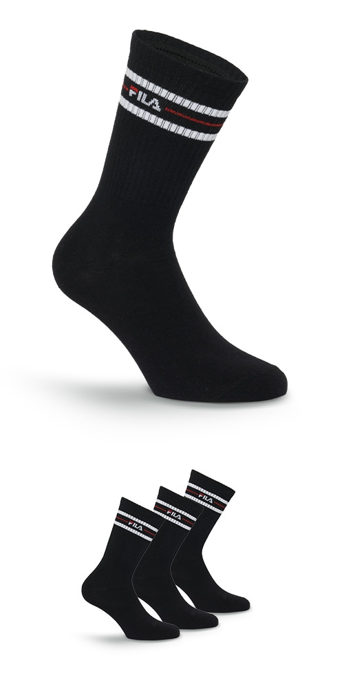Fila Chaussettes »UNISEX LIFESTYLE PLAIN SOCKS« 3 Paar, 3 Couple tlg. mit Logo-Schriftzug