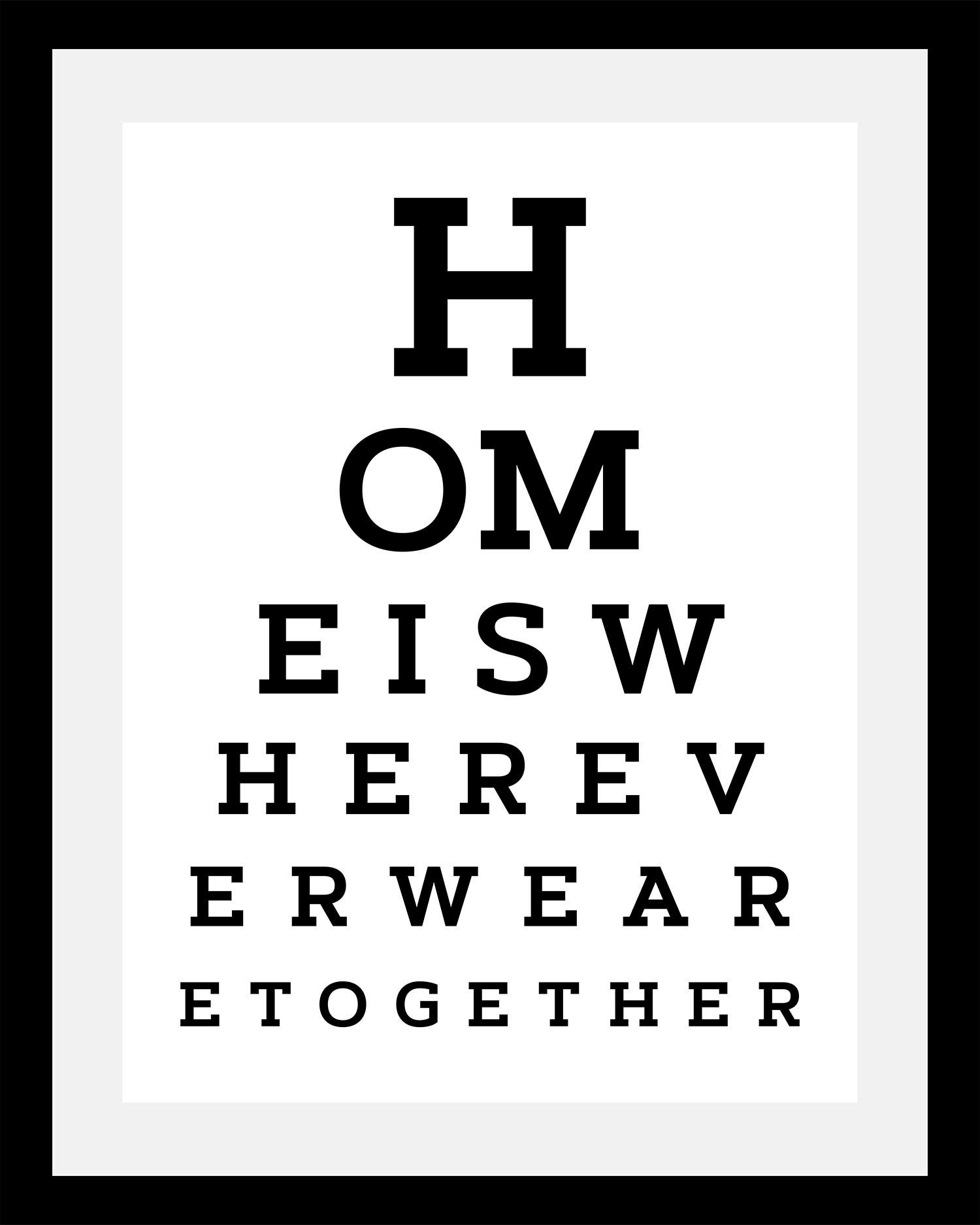 queence Bild »Zuhause« Motivationsbilder | Schriftzug | Schwarz-Weiss | Sprüche & Texte HD Premium Poster-Druck inkl. Holzrahmen