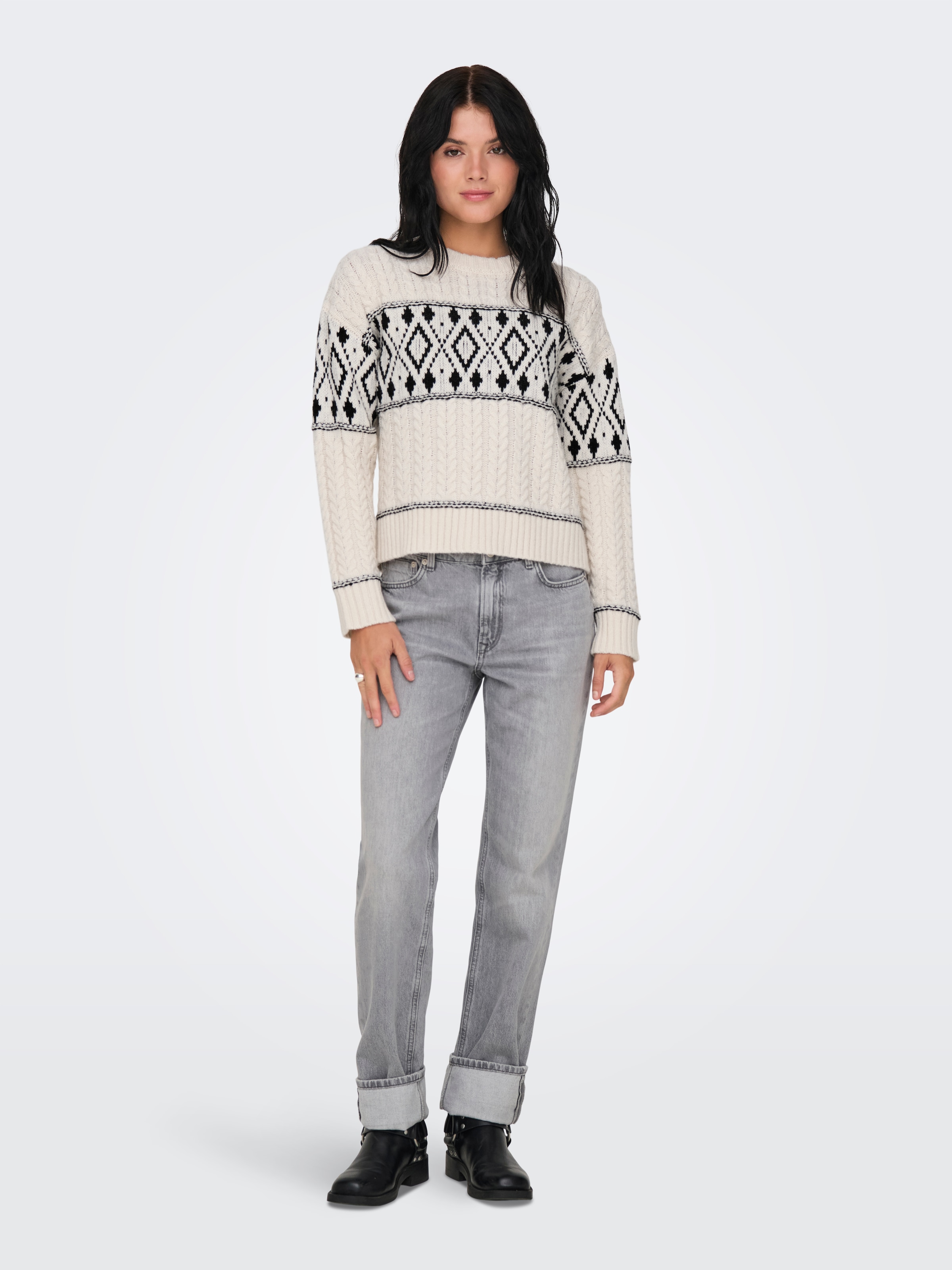 ONLY Strickpullover »ONLMARENT L/S PULLOVER KNT NOOS«, mit Strickmuster
