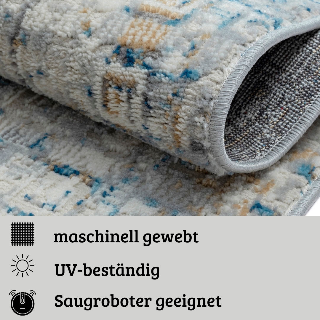 GOODproduct Teppich »Jaxyn« rund 8 mm Höhe Kurzflor, modernes Design, pflegeleicht, Wohnzimmer