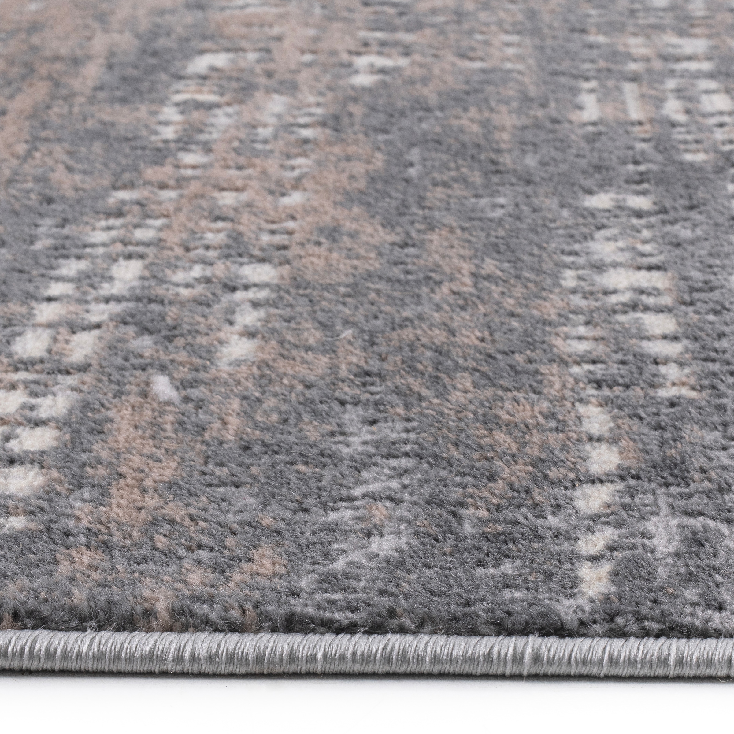 GOODproduct Tapis »Ariano, dezenter Glanz mit Hoch-Tief-Struktur« Rond 12 mm Höhe Vintage Design, Schrumpf Carving-Effekt, Wohnzimmer, Schlafzimmer