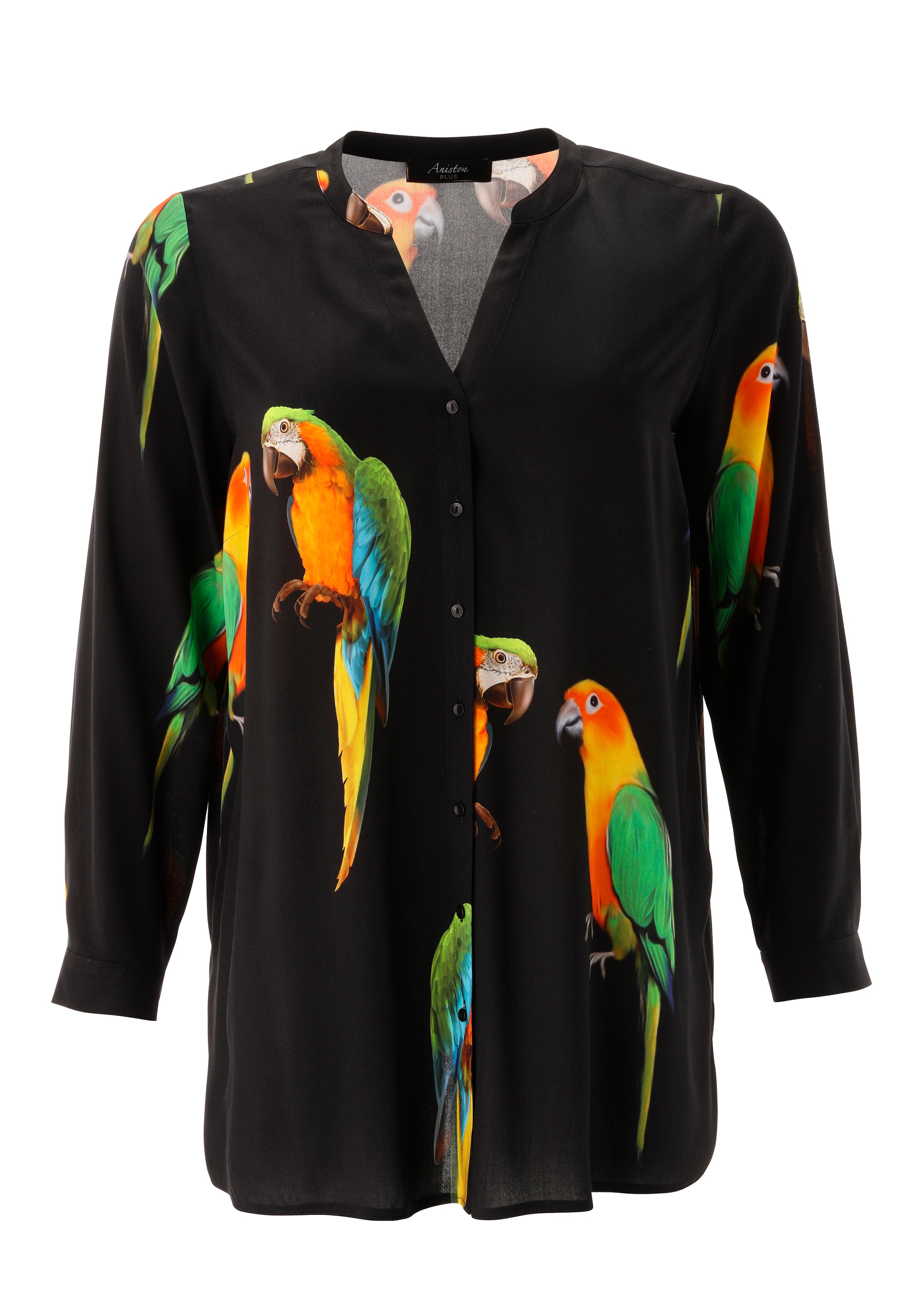 Aniston PLUS Longbluse Mit ausgefallenen Papgeien Druck - NEUE KOLLEKTION