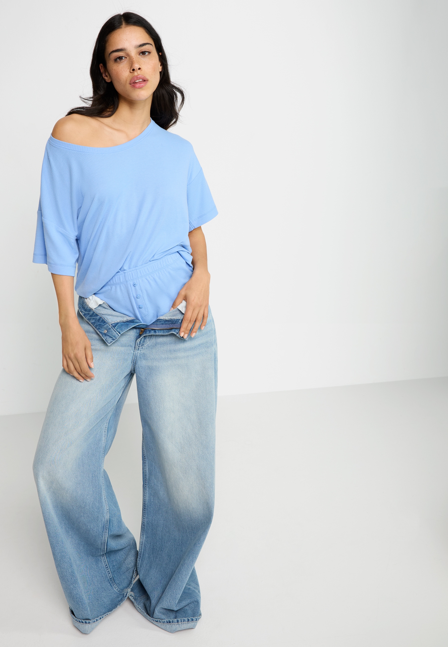 LSCN by LASCANA Shorty 2 pièces mit Zierknopfleiste an der Hose