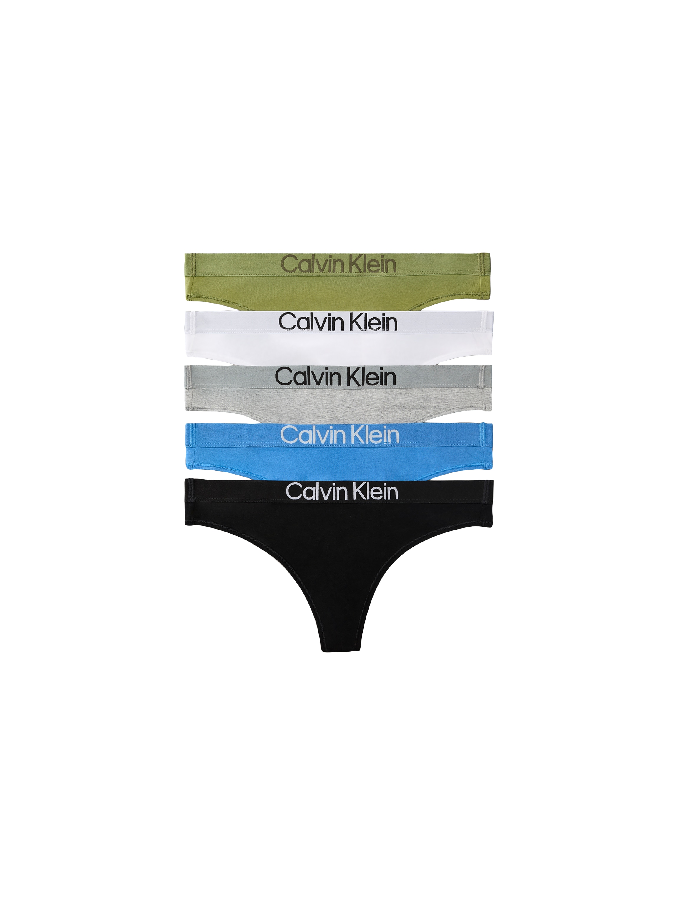 Calvin Klein Underwear Tanga »THONG 5PK« Paquet, pack de 5, 5 cuis Avec ceinture élastique