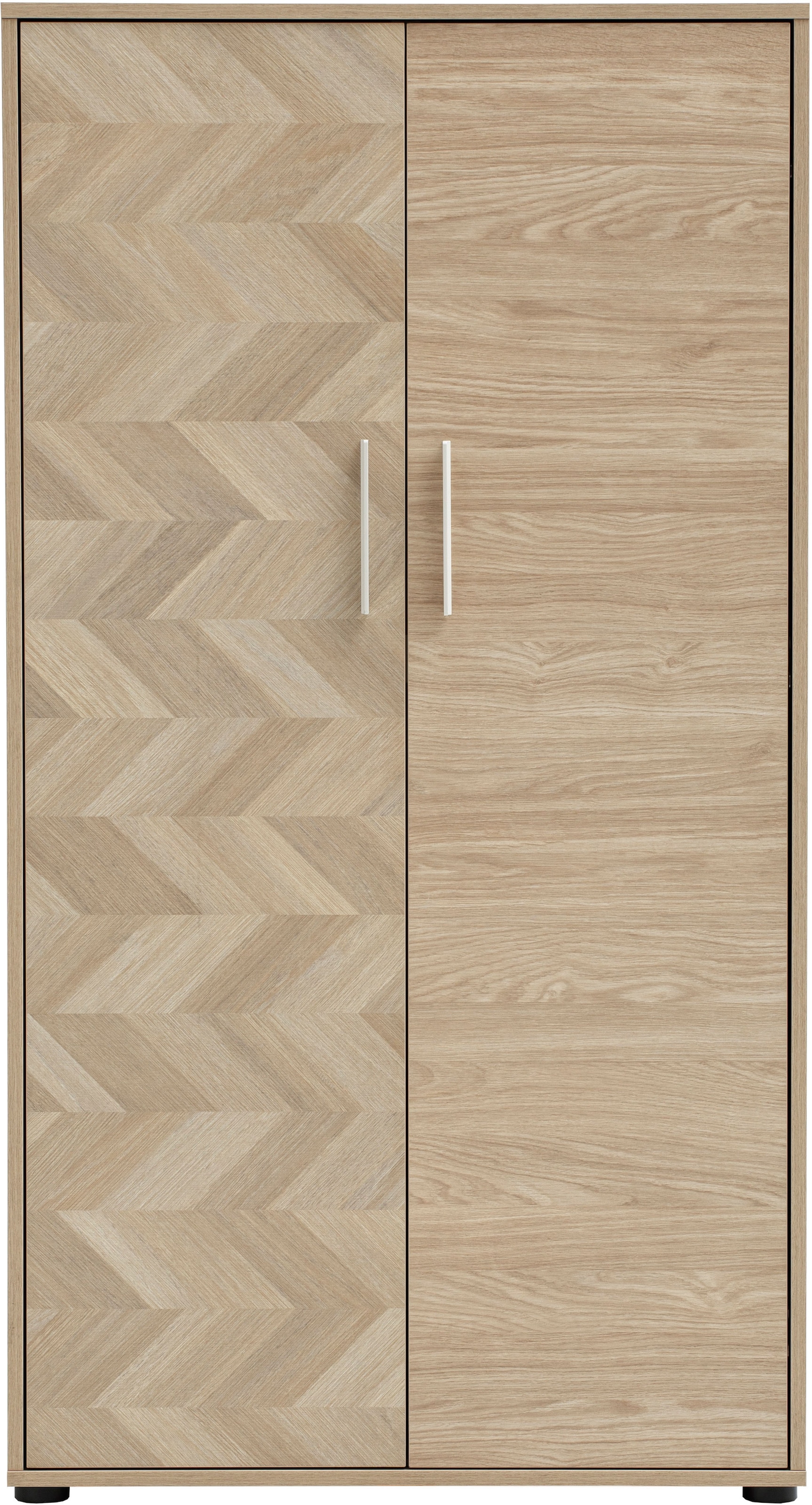 Schildmeyer Armoire de classement »AREZZO, Höhe 150 cm, 2 Türen, Fischgräten Dekor, MADE IN GERMANY« 1 cuis tlg. Porte gauche avec décor en chevrons, FABRIQUÉ EN ALLEMAGNE