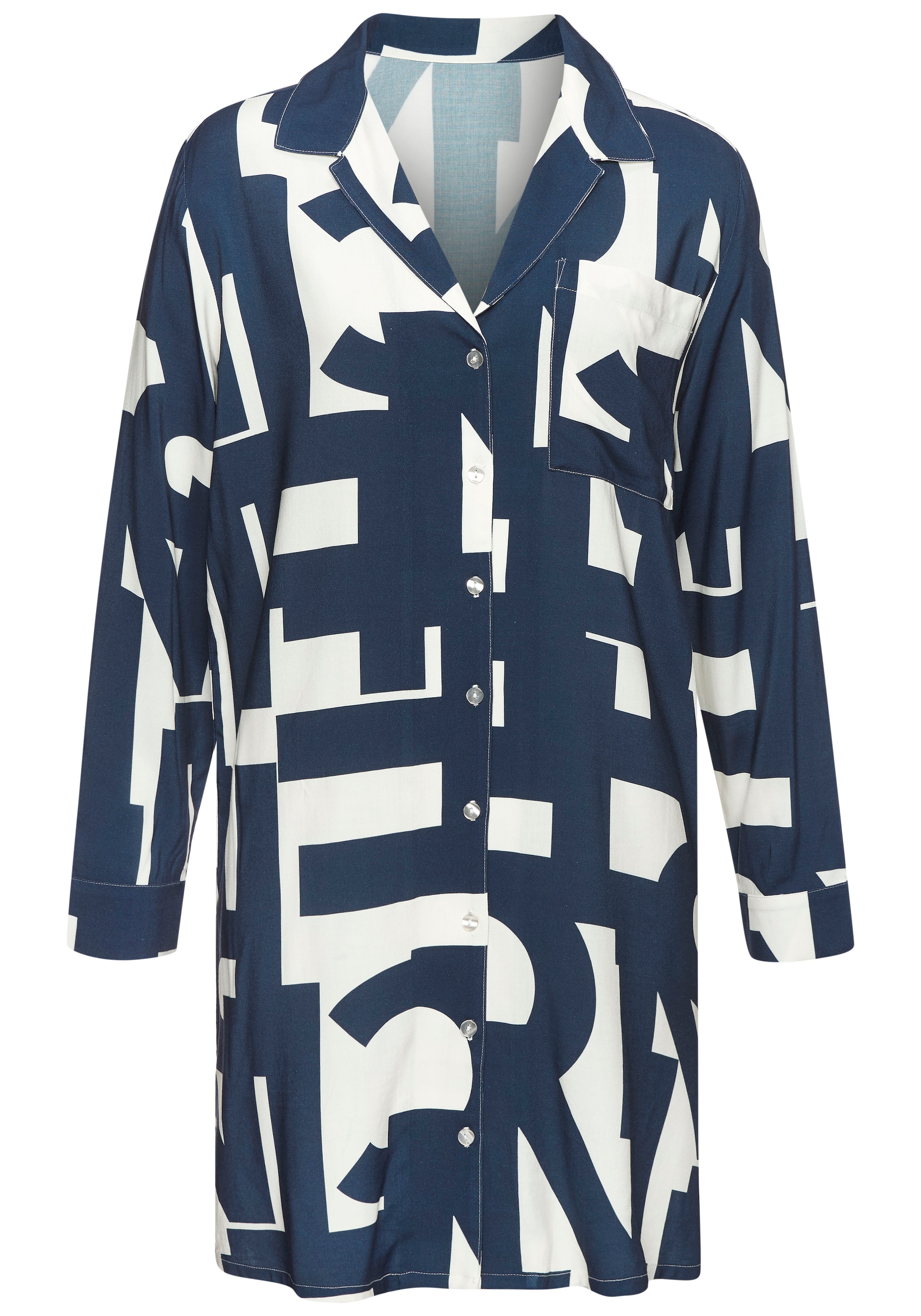 French Connection Nachthemd Brusttasche mit grafischem Muster