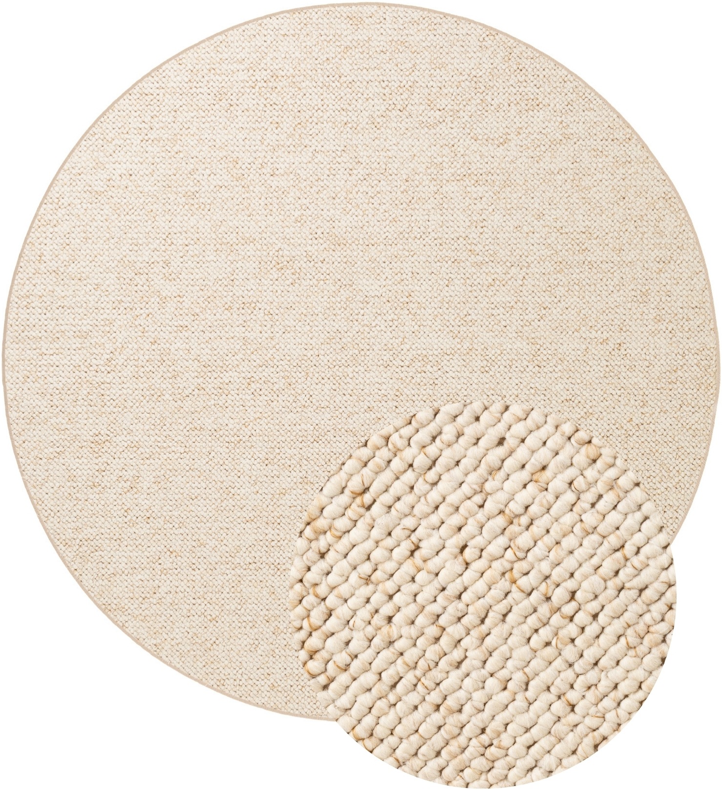 HANSE Home Teppich »Wolly 2« rund 12 mm Höhe Flachgewebe, Skandi, Woll-Optik, Esszimmer, Wohnzimmer, Flur
