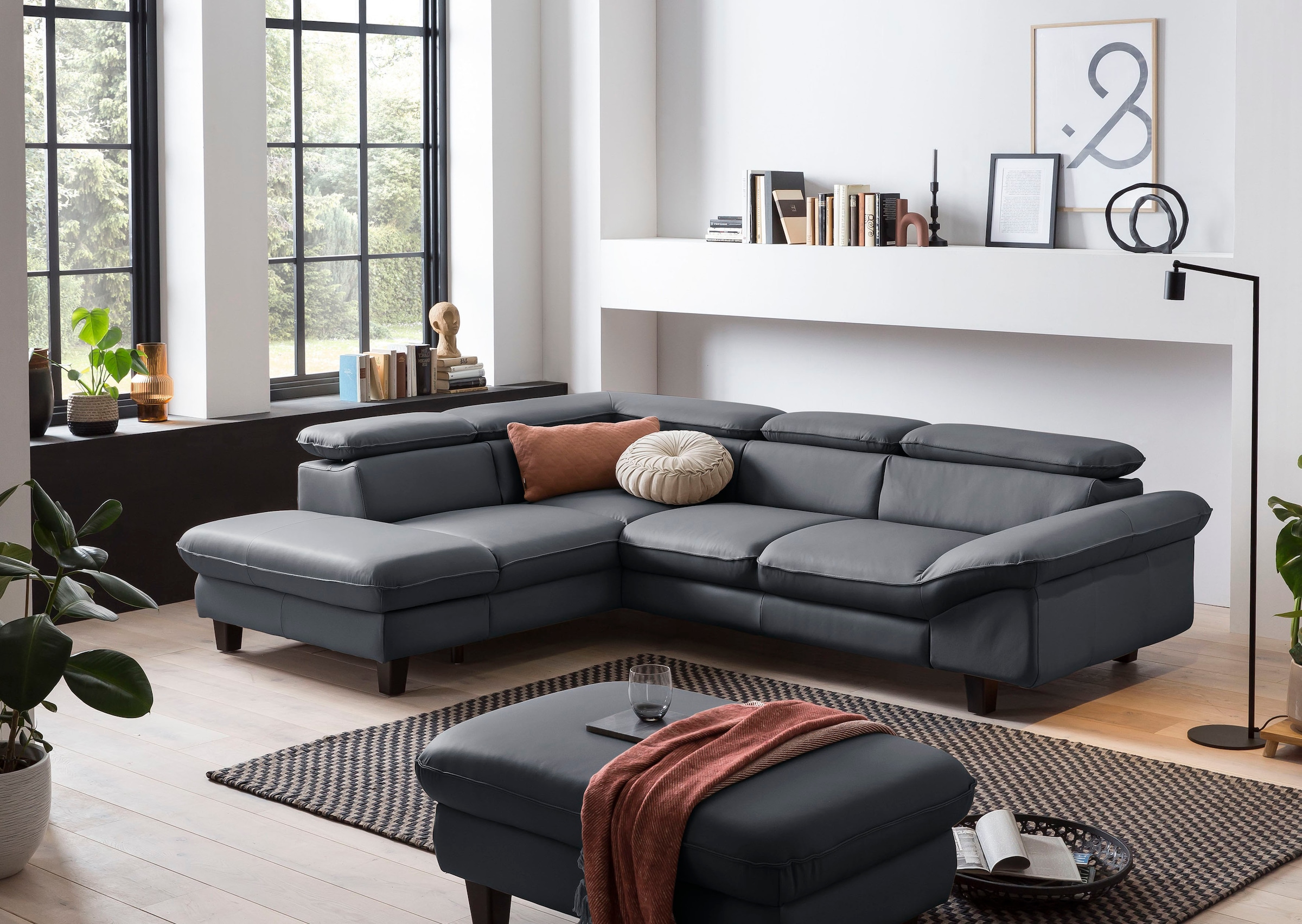 Home affaire Ecksofa »Pilot L-Form« mit Kopfteilverstellung, wahlweise mit Schlaffunktion & Bettkasten