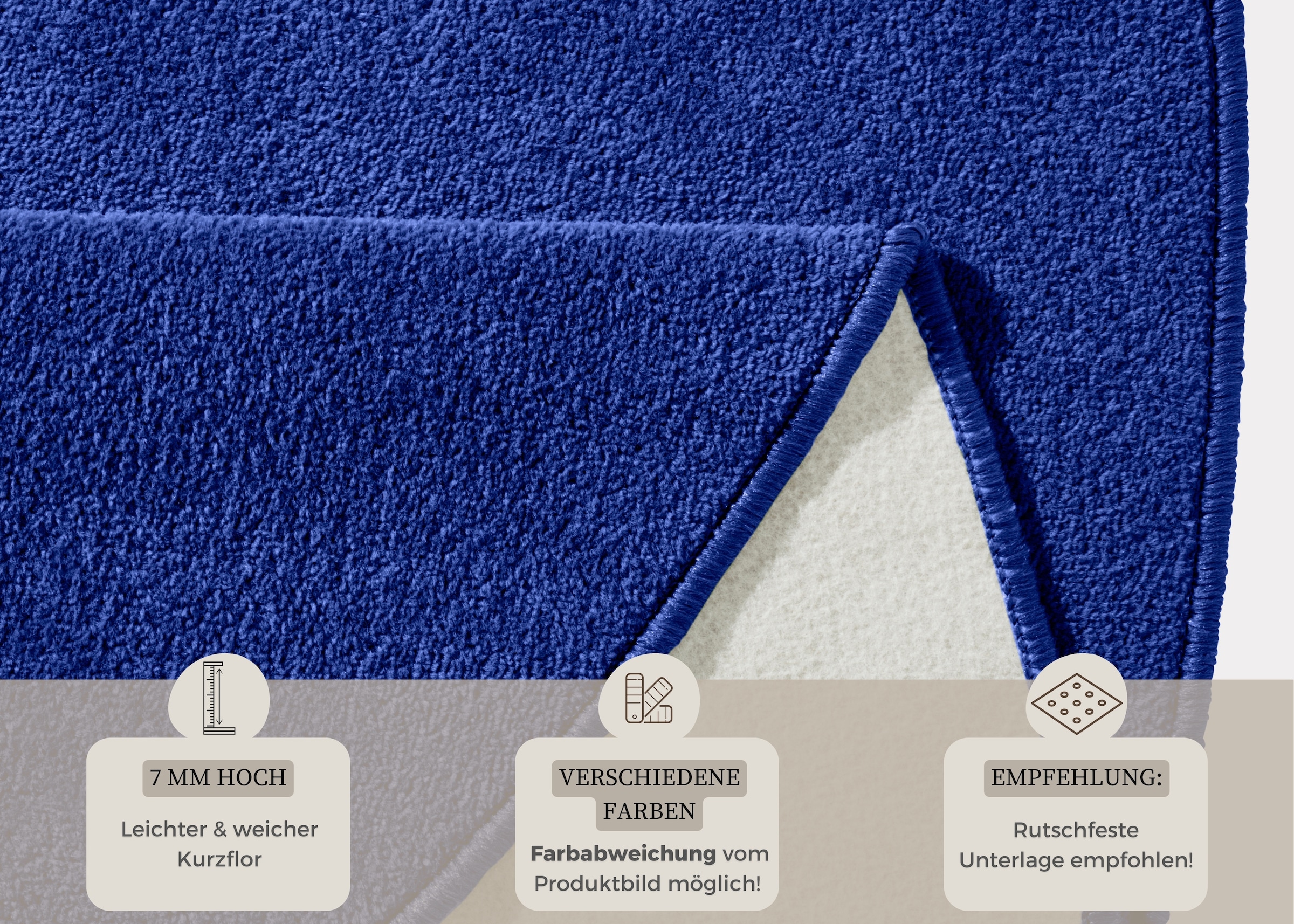 HANSE Home Tapis »Fancy« Rond 7 mm Höhe Kurzflor, Weich, Einfarbig, Wohnzimmer, Schlafzimmer, Esszimmer