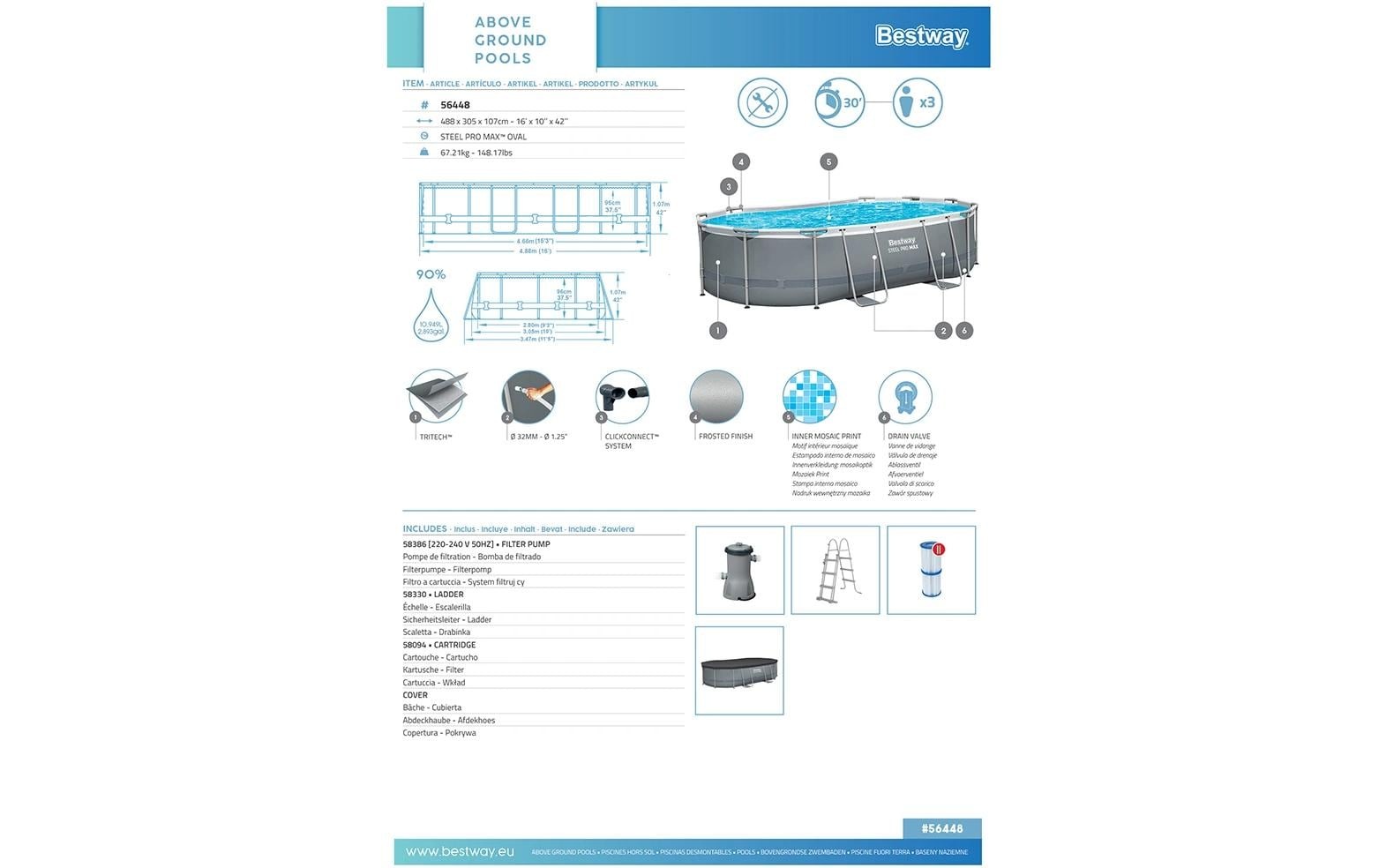 Bestway Piscine »Steel Pro Max 305 x 107 cm«