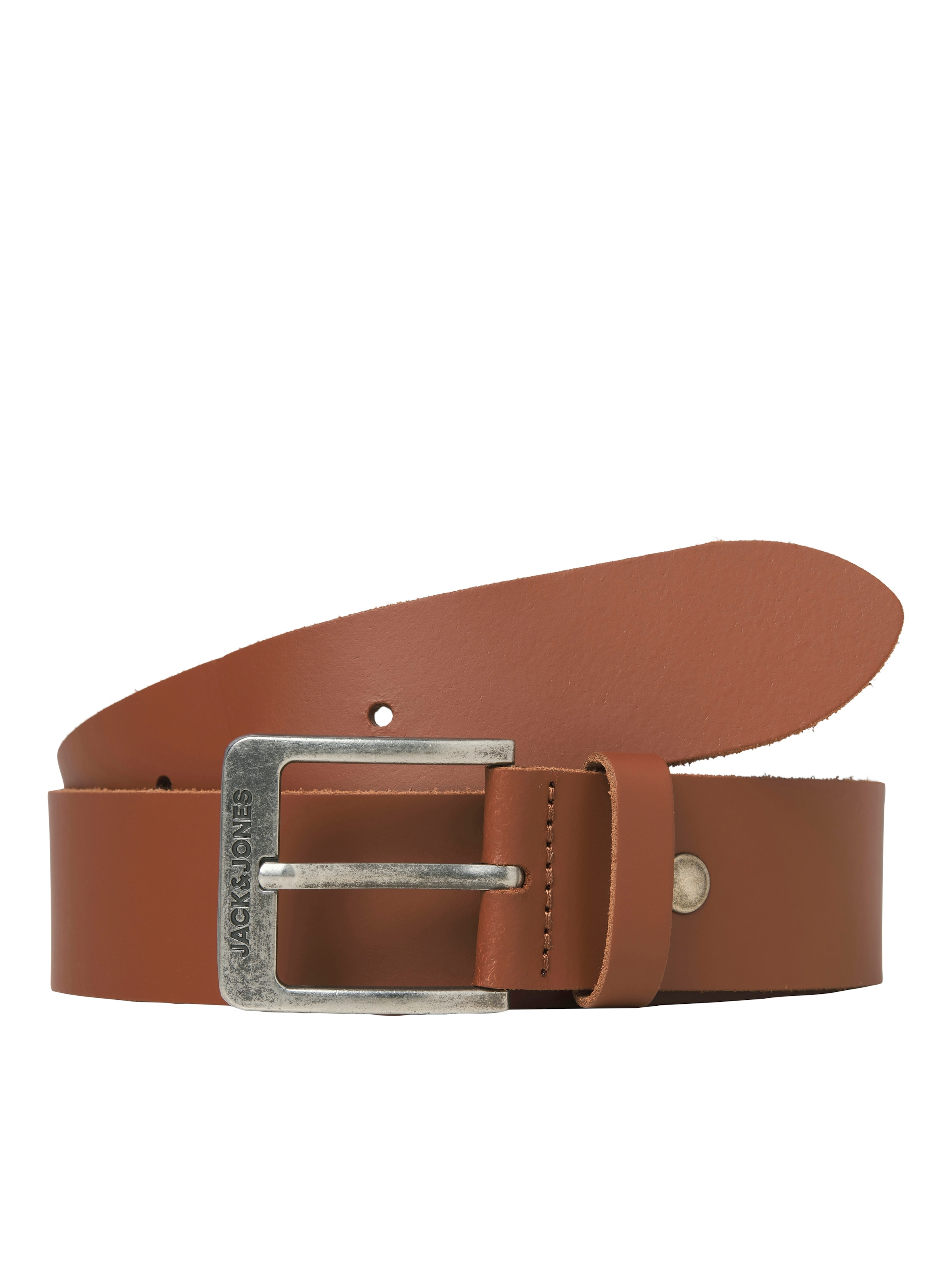 Jack & Jones Ledergürtel »JACBRAGA LEATHER BELT SN« mit silberner Schliesse