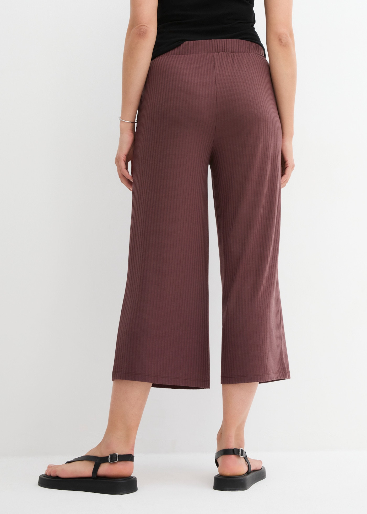 bonprix Jerseyhose »Jersey-Hose aus Rippe mit Bequembund«  aus Viskose, Polyester und Elasthan, lockere Passform, lässiger Stil
