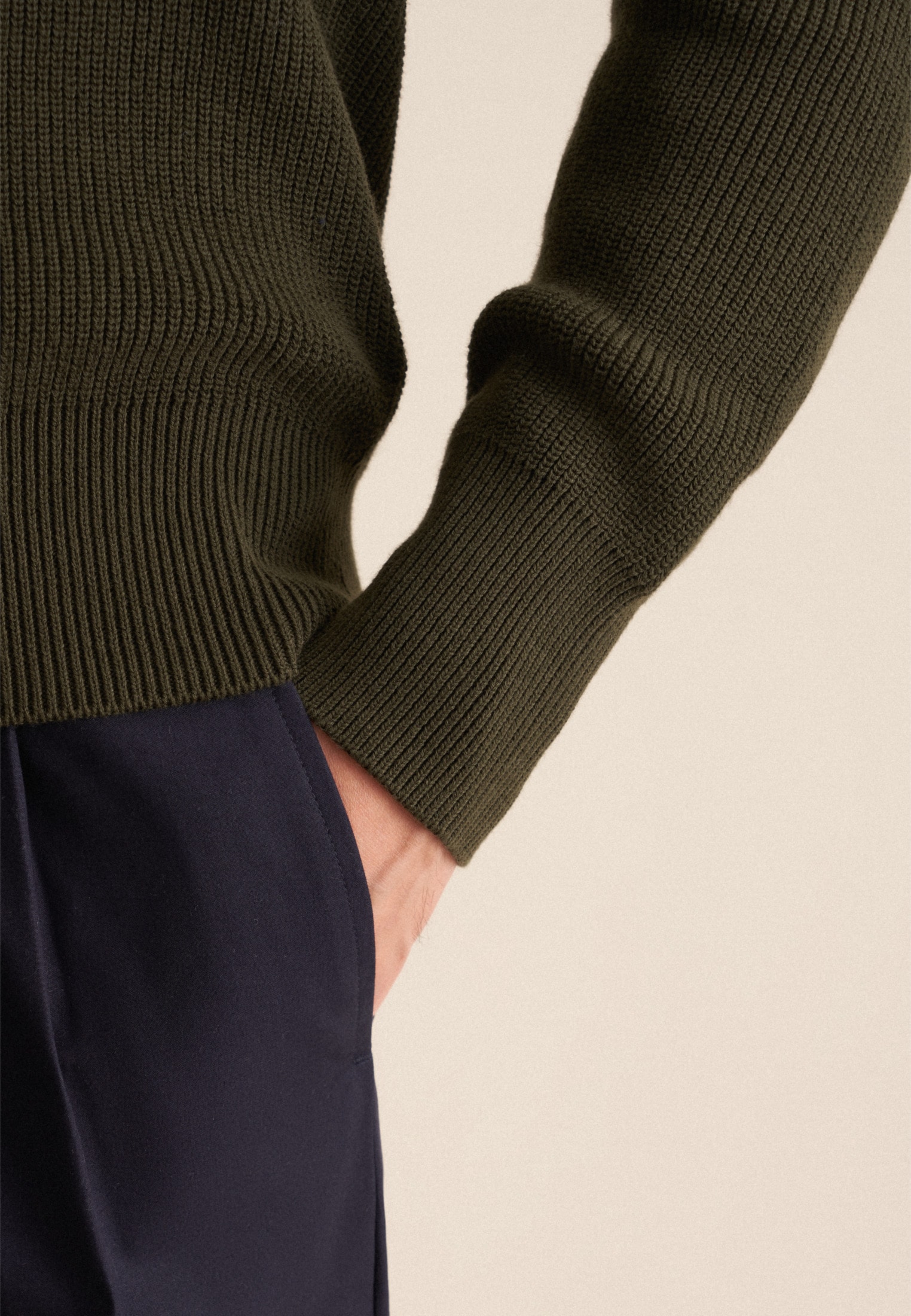 seidensticker Strickpullover »Schwarze Rose« 1/1 Rundhals Uni