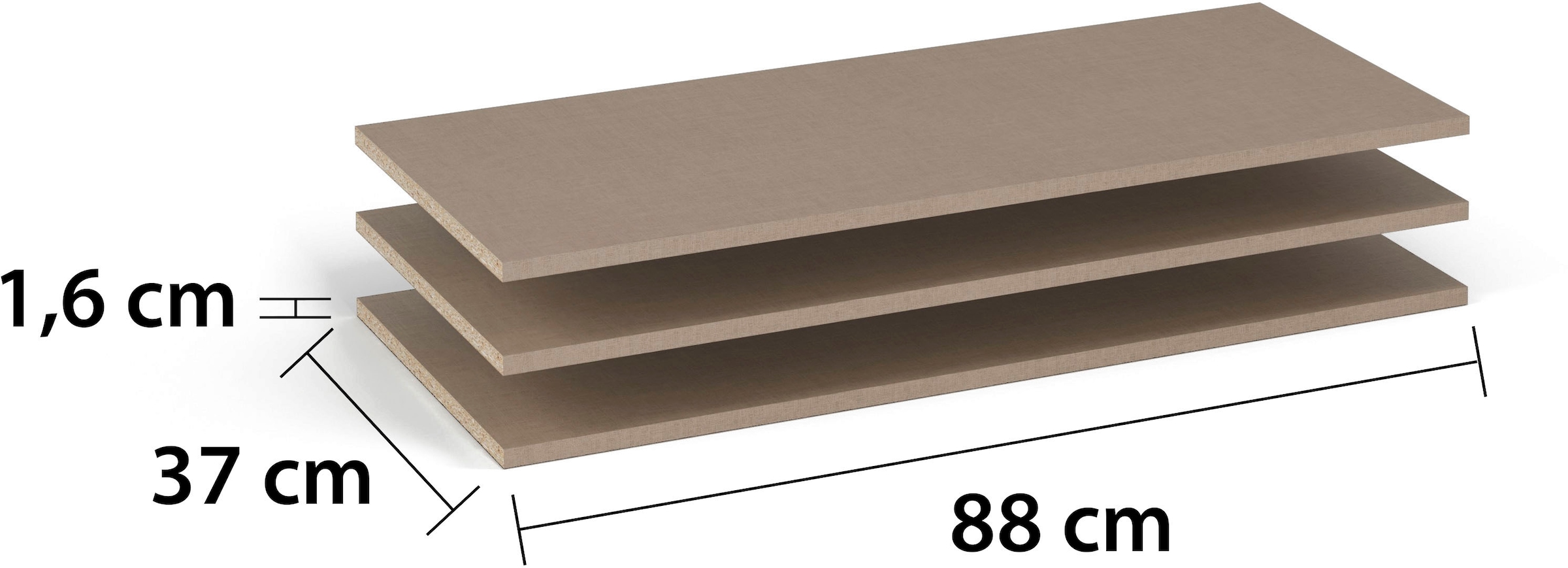 rauch Tablette de rangement »Zubehör für Schränke der Serie MINOSA Schranktiefe 41 bzw. 48 cm« lot de 2, largeur 88 cm, profondeur 37 cm