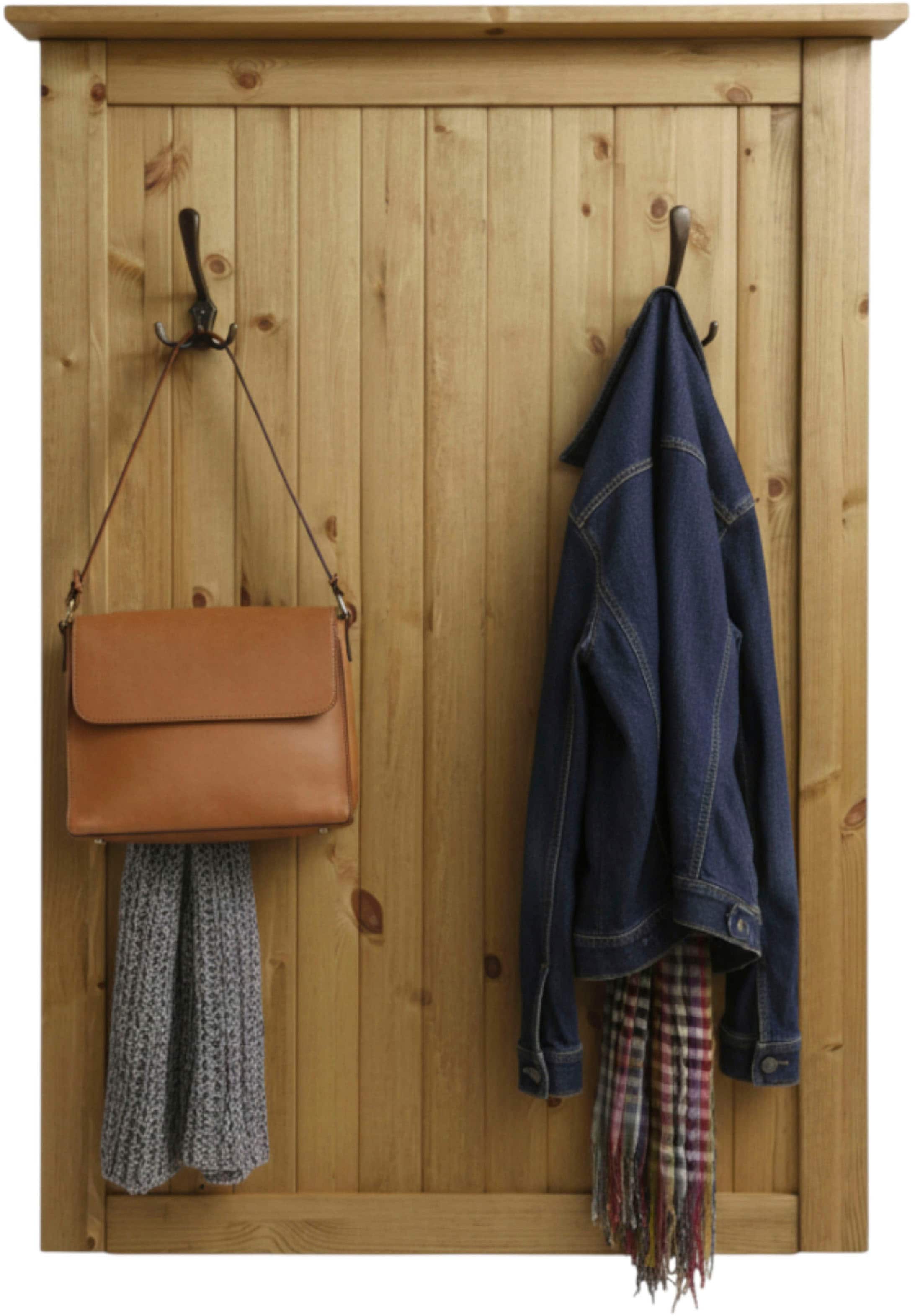 GOODproduct Garderobenpaneel »Juventus« 1 Stk. tlg. aus massiver Kiefer, 4 Doppelhaken