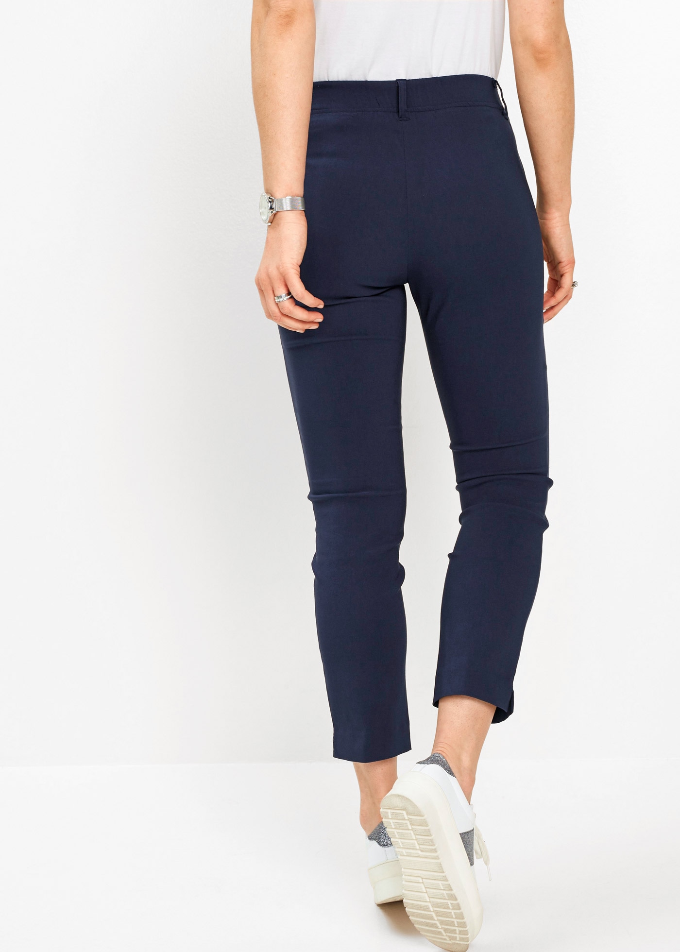bonprix Pantalon 7/8  mélange de matières élastiques avec viscose, coupe slim fit