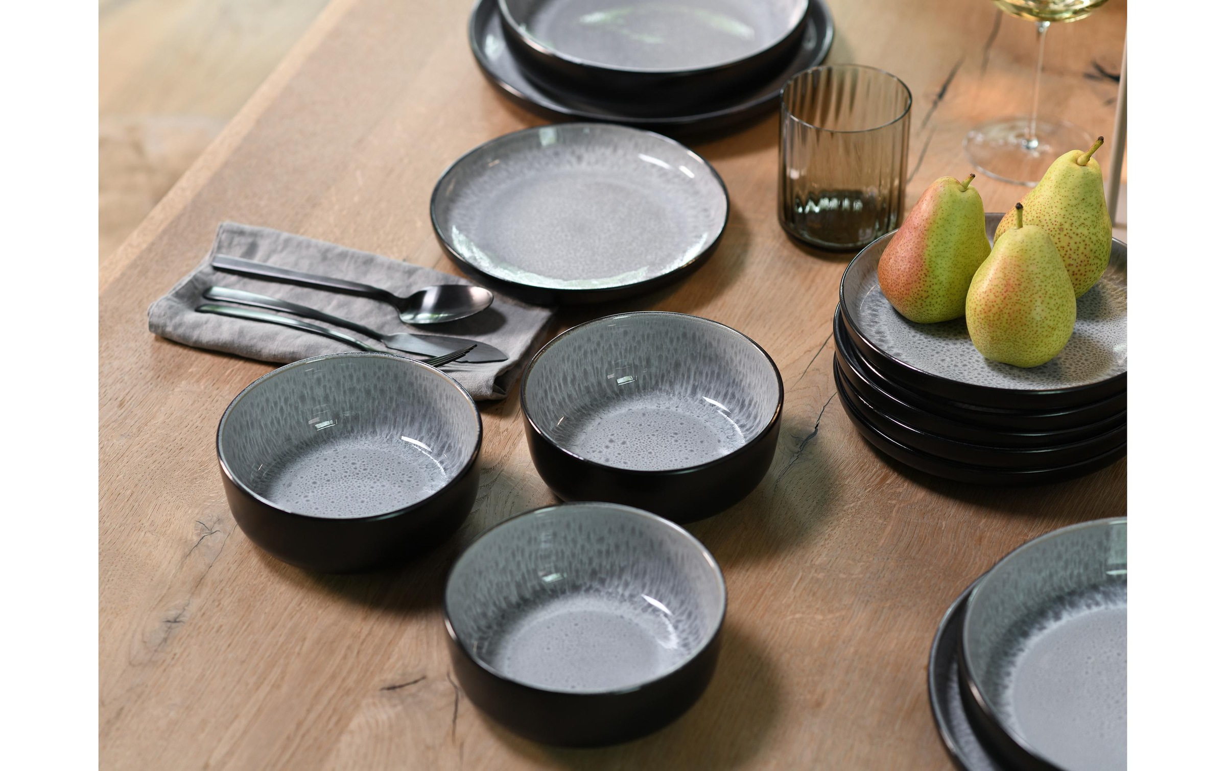 CreaTable Suppenteller »Teller-Set Grau/Schwarz«