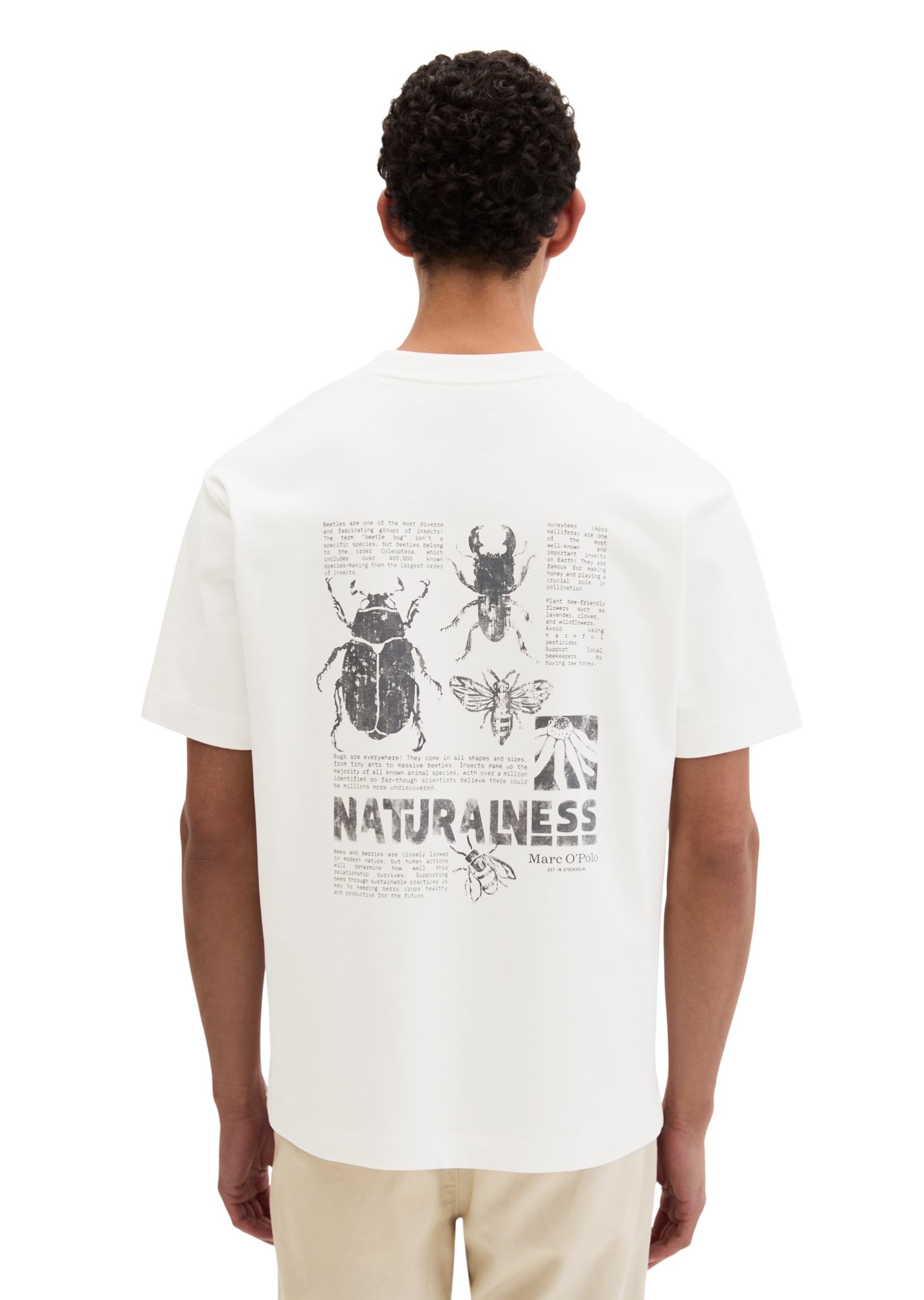 Marc O'Polo T-shirt coupe loose fit avec imprimés d'insectes des deux côtés