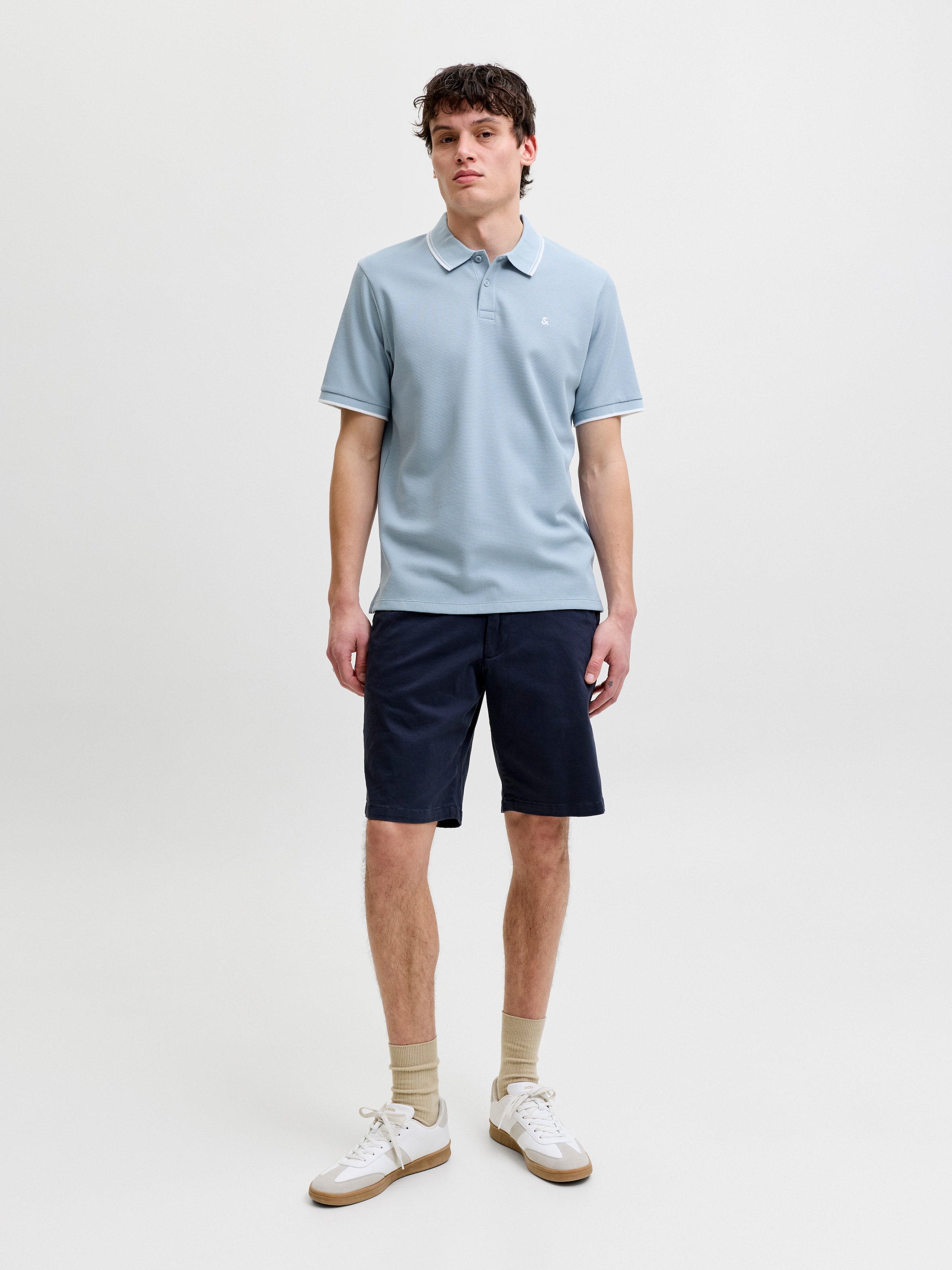 Jack & Jones Polo »JJEAUSTIN POLO SS NOOS« mélange de matériaux, coupe régulière