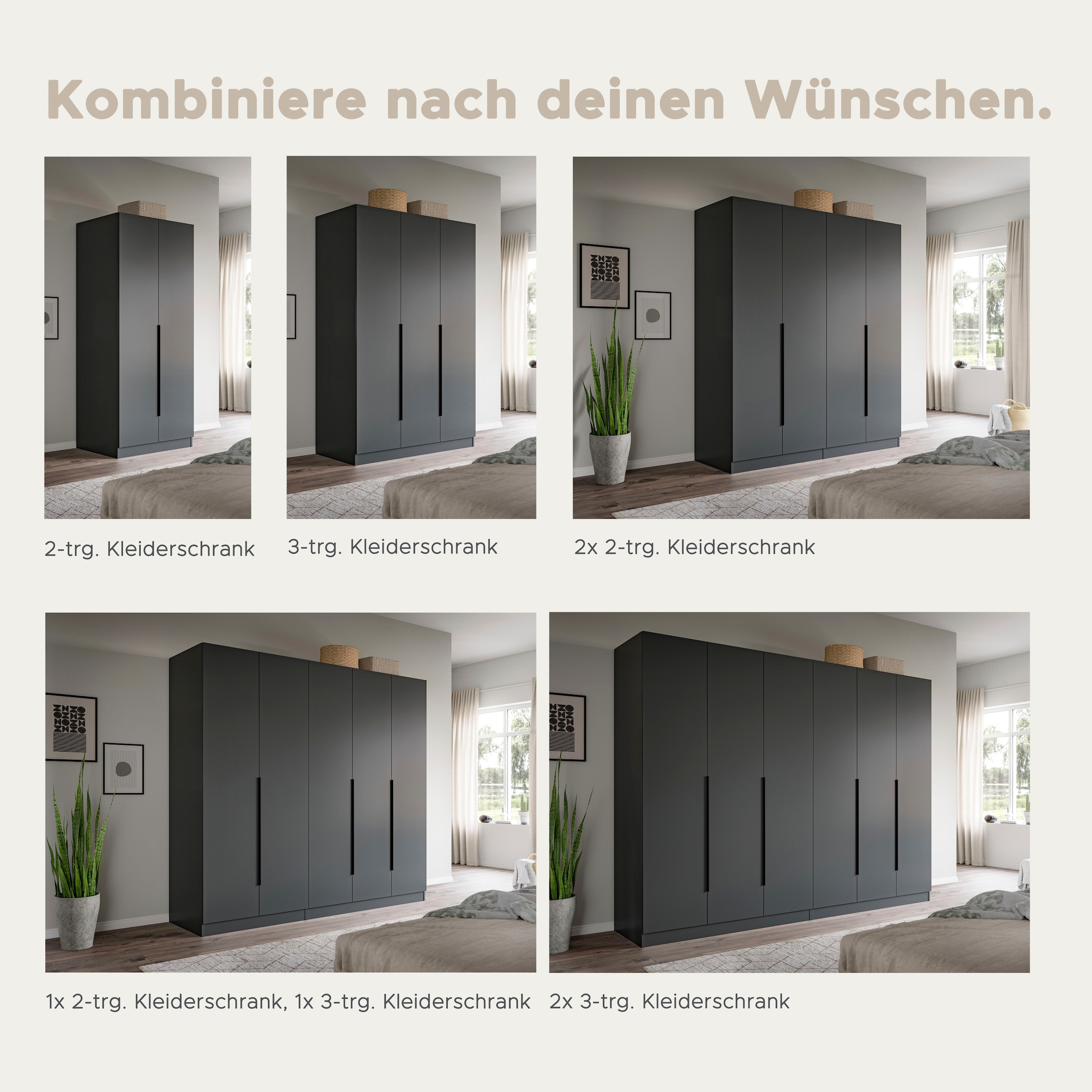 Home affaire Kleiderschrank »Skarde Schlafzimmerschrank, Garderobe, Schrank« Otto Bestseller Garderobe Schlafzimmerschrank,  Breite: 80 cm, anthrazit, Kleiderstange