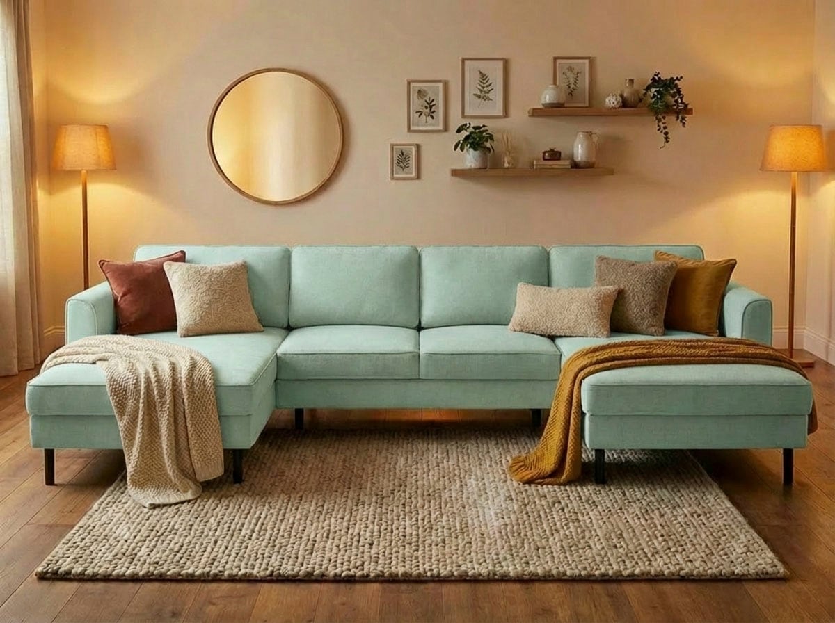 Home affaire Paysage de salon »Booster II, whlw. mit Schlaffunktion & Bettkasten, Fuss schwarz« Canapé en forme de U, largeur 305 cm, en velours côtelé ou structure LEO ou LINO