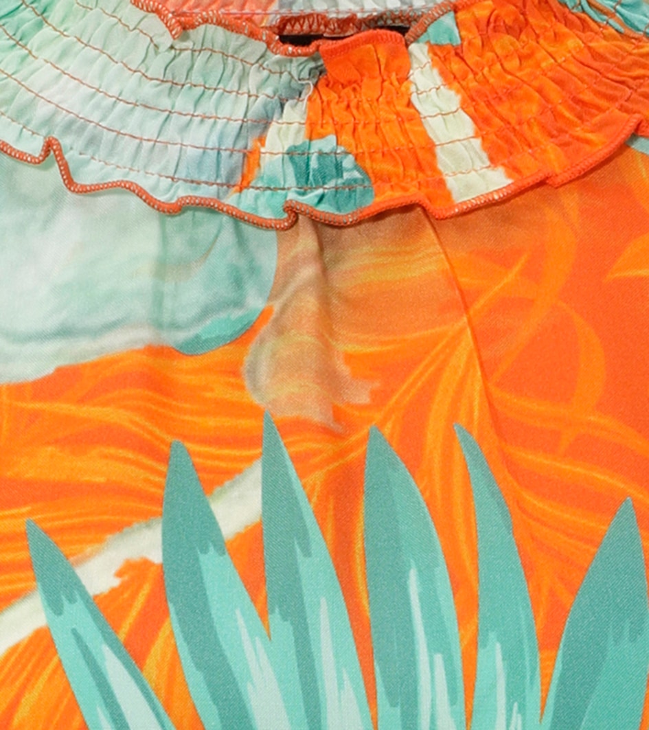 Aniston CASUAL Schlupfbluse mit grossflächigen Blätterdruck im Batik-Dessin