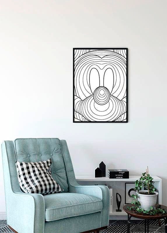 Komar Bild »Mickey Mouse Lines« Disney 1 Stk. tlg. Wandbild zur Dekoration im Kinderzimmer - ohne Rahmen