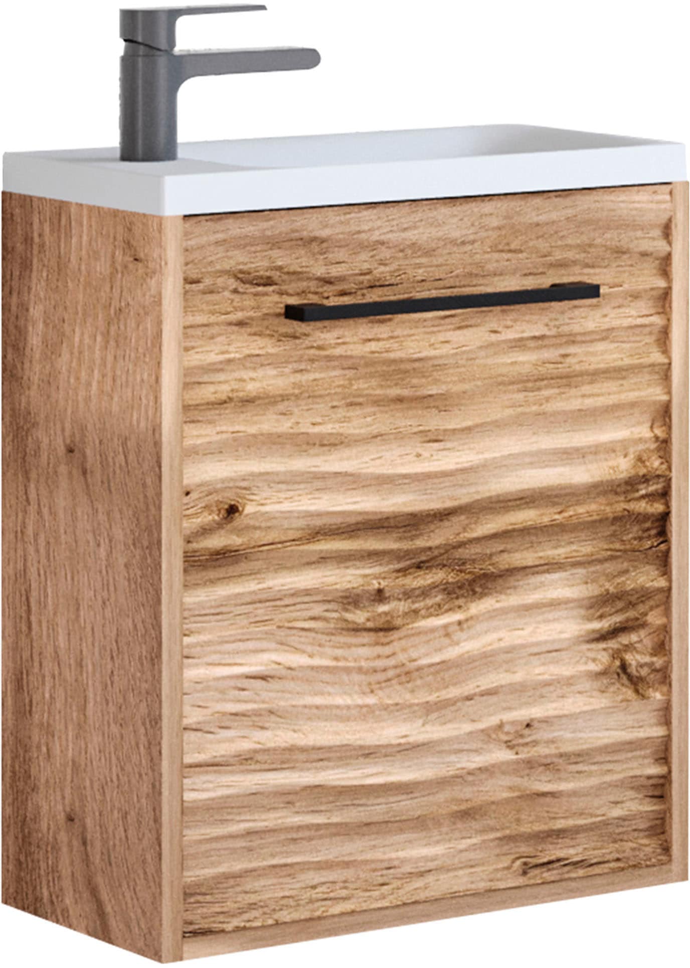 welltime Waschtisch »Canada« 2 Stk. tlg. Badmöbel Wellenstruktur, Breite 40cm Gästebad Waschtisch mit Becken