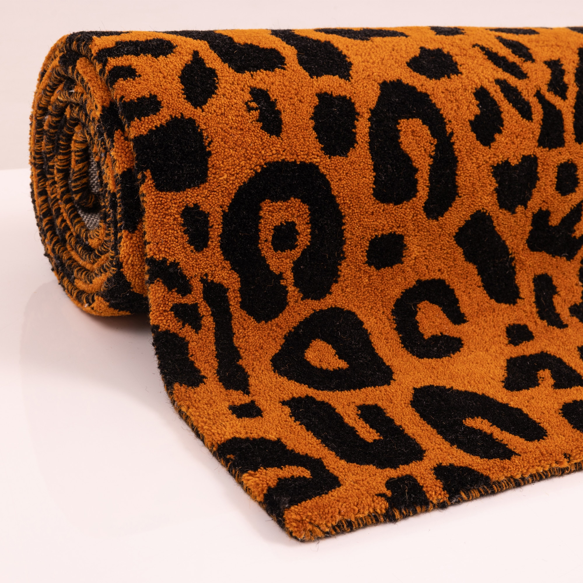 GOODproduct Tapis en laine »Gabbo Leo, Leopardenmuster, handgearbeitet« Rectangulaire 14 mm Höhe reine Wolle, Uni, Wohnzimmer, Schlafzimmer, Esszimmer