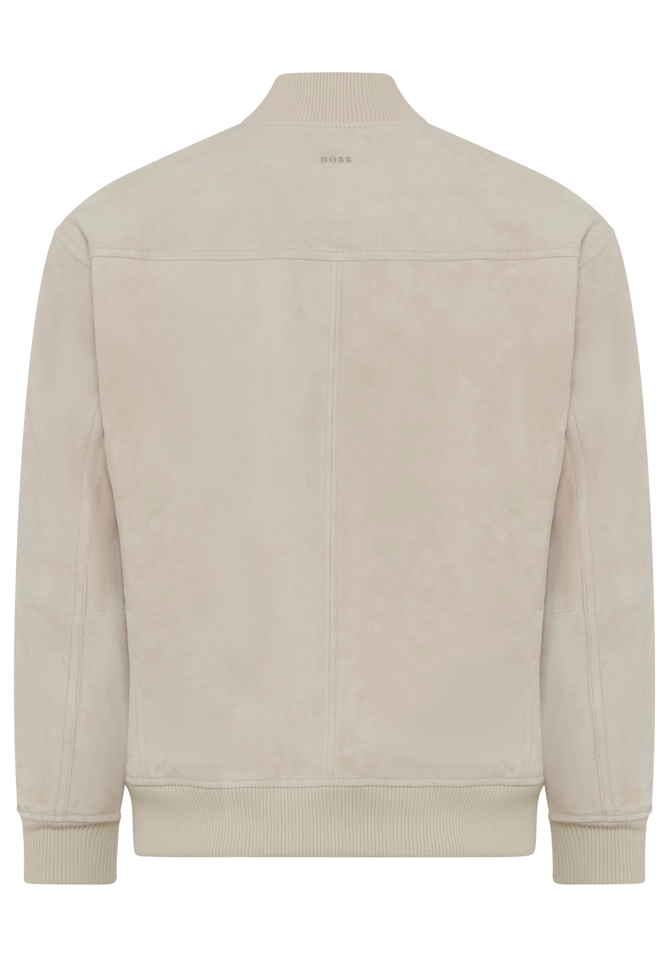 BOSS ORANGE Veste en cuir »Jonorve« Cuir velours de chèvre doux, coupe décontractée, poignets en tricot côtelé