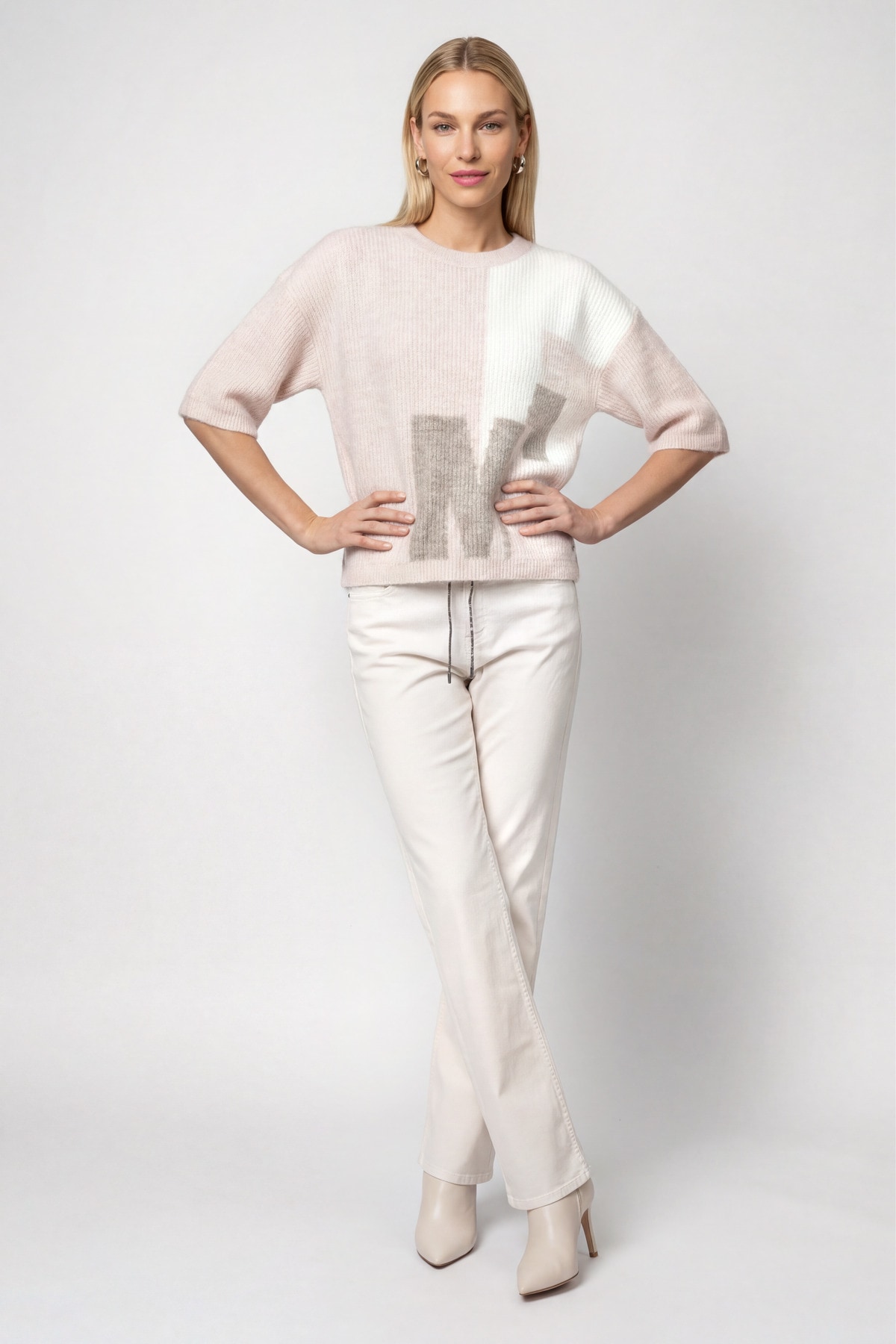Monari Strickpullover »Pullover Intarsie« Regular fit mit Rundhalsausschnitt