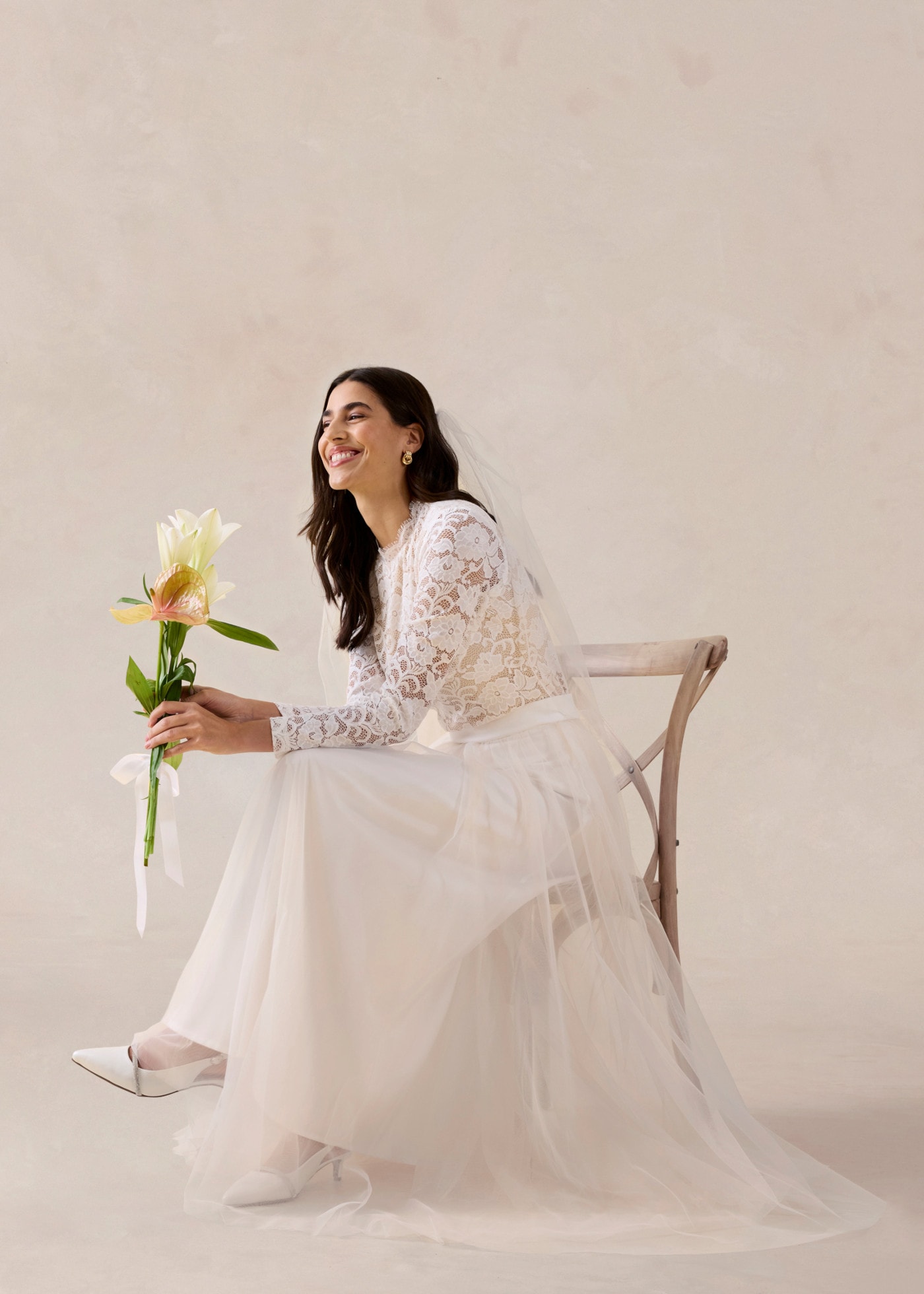 bonprix Maxi jupe avec fine couche de tulle, coupe évasée, en polyester léger