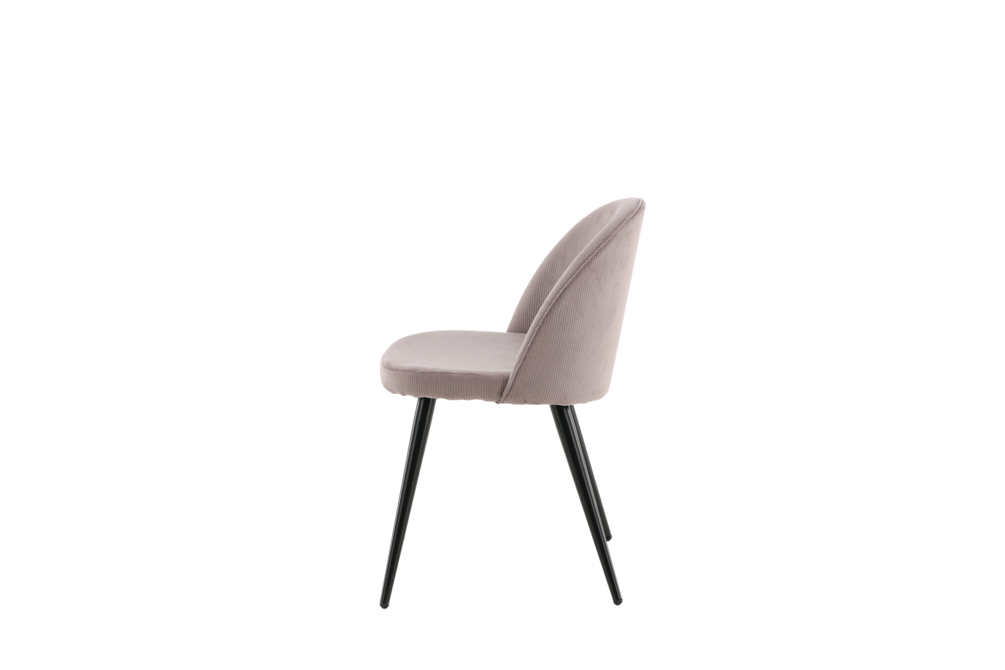 Venture Home Esszimmerstuhl »Velvet, 2er-Set Esszimmerstühle in Hellgrau-Cord, 150 kg belastbar« () 2 Stk.Polsterstuhl, Manchester-Bezug, schwarze Metallbeine, weich