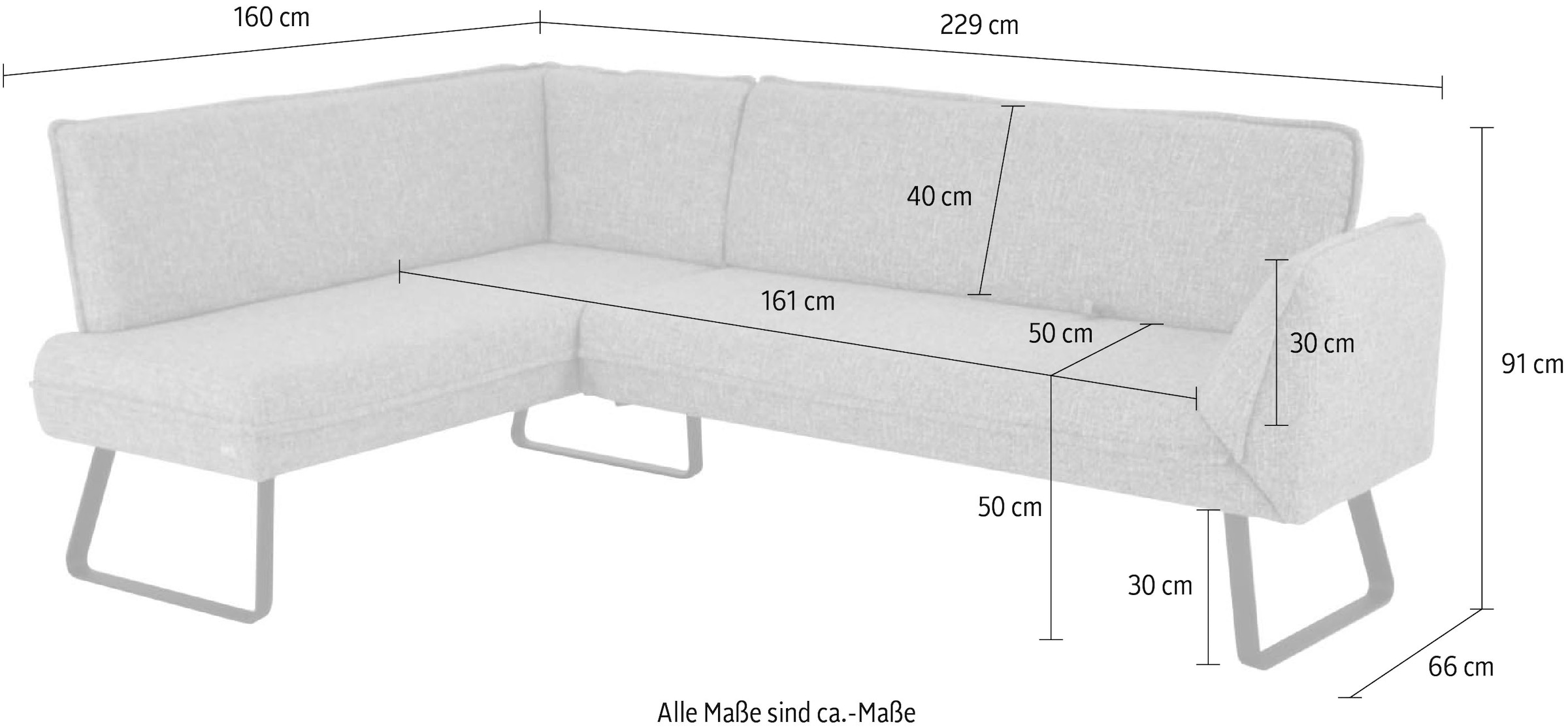 K+W Komfort & Wohnen Banc d'angle »Drive« avec réglage latéral sur la jambe longue pour agrandir l’assise