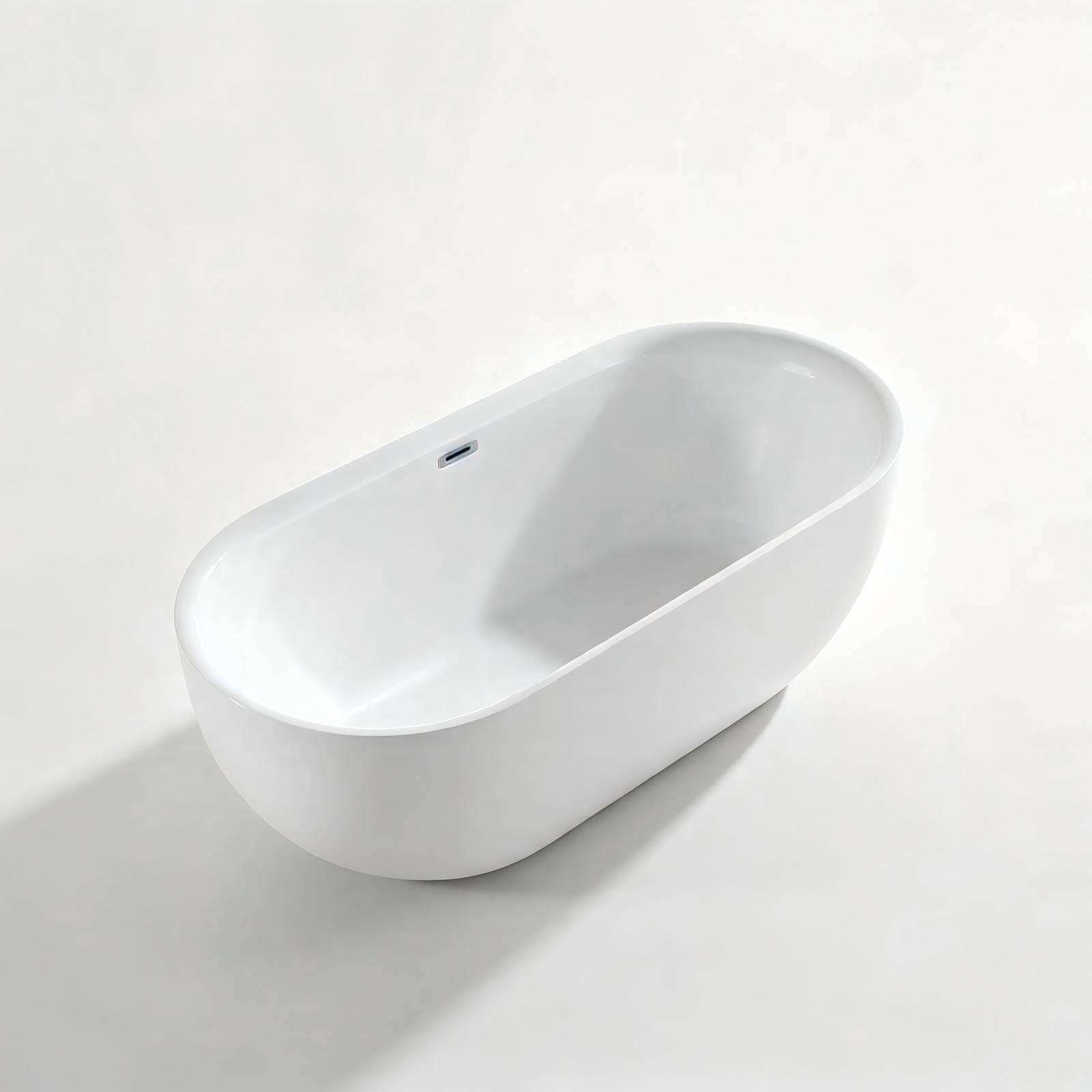 welltime Badewanne »Setubal« Höhe 62 cm mit Ablaufstöpsel | verstellbare Füsse | Überlauf wandanliegend, aus hochwertigem Sanitäracryl, mit Pop Up Ventil