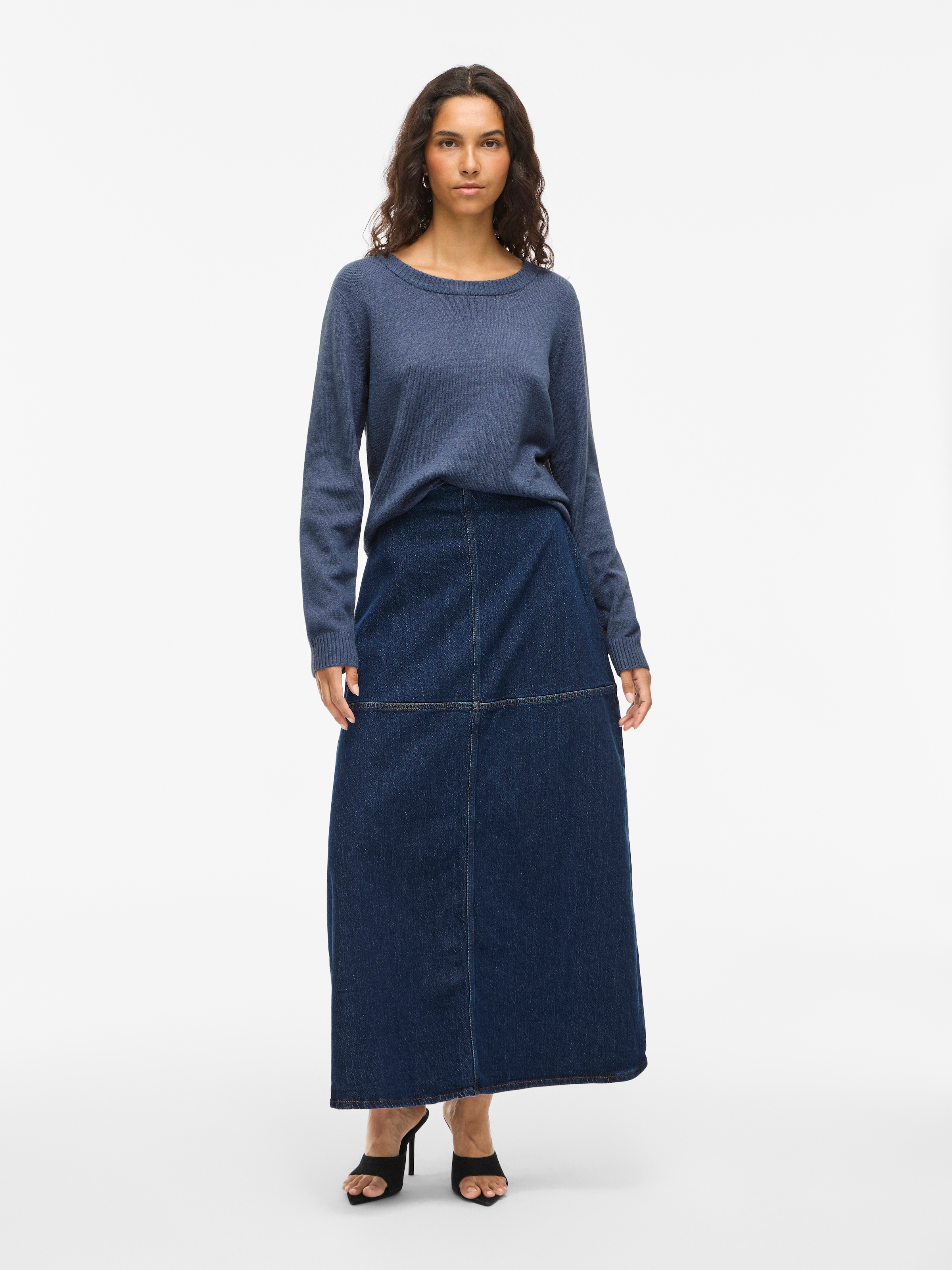 Vila Pull à col rond »VIRIL O-NECK L/S  KNIT TOP - NOOS« mélange viscose, coupe régulière
