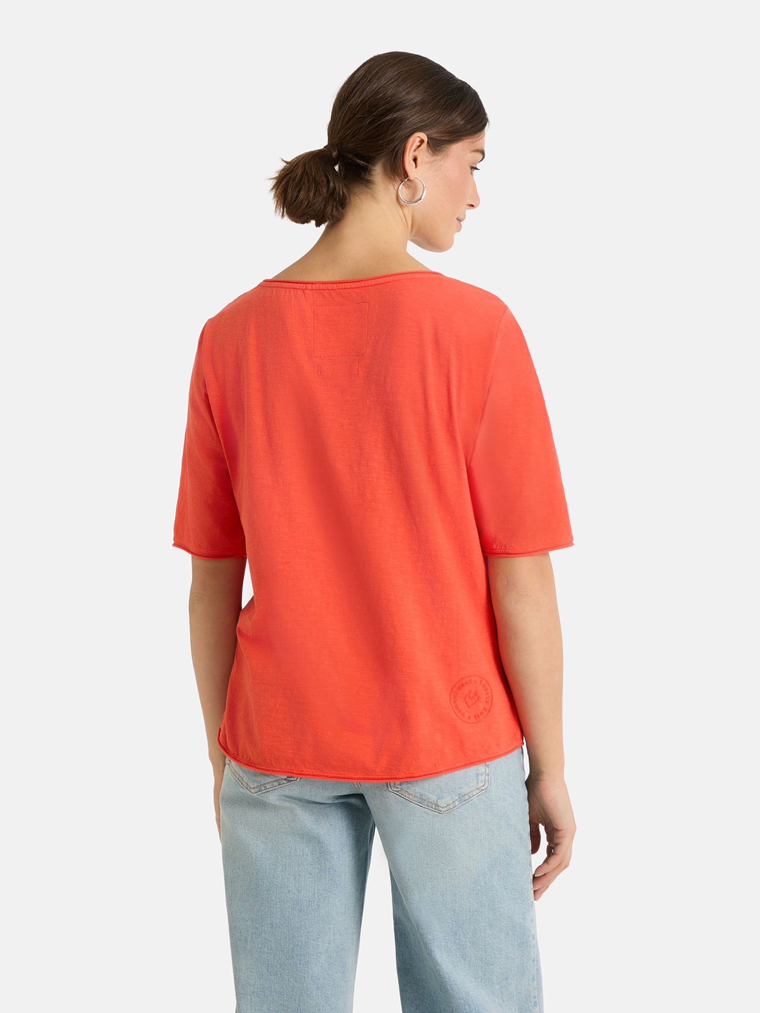 Lieblingsstück Shirt à col rond »CandiceEP« mit Statement-Stickerei und im Batik-Look