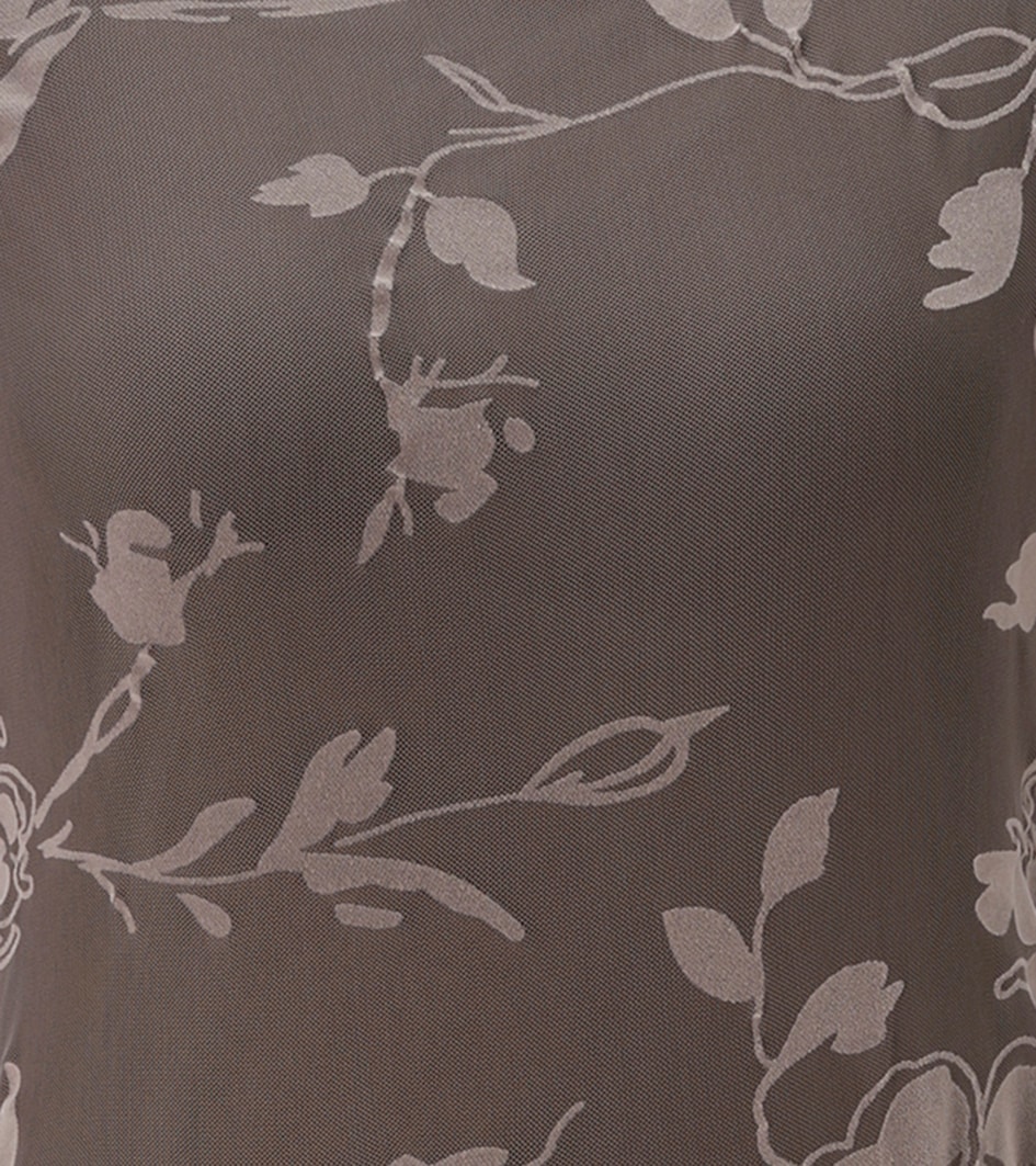 Aniston SELECTED Robe midi en aspect burnout floral et qualité mesh - NOUVELLE COLLECTION