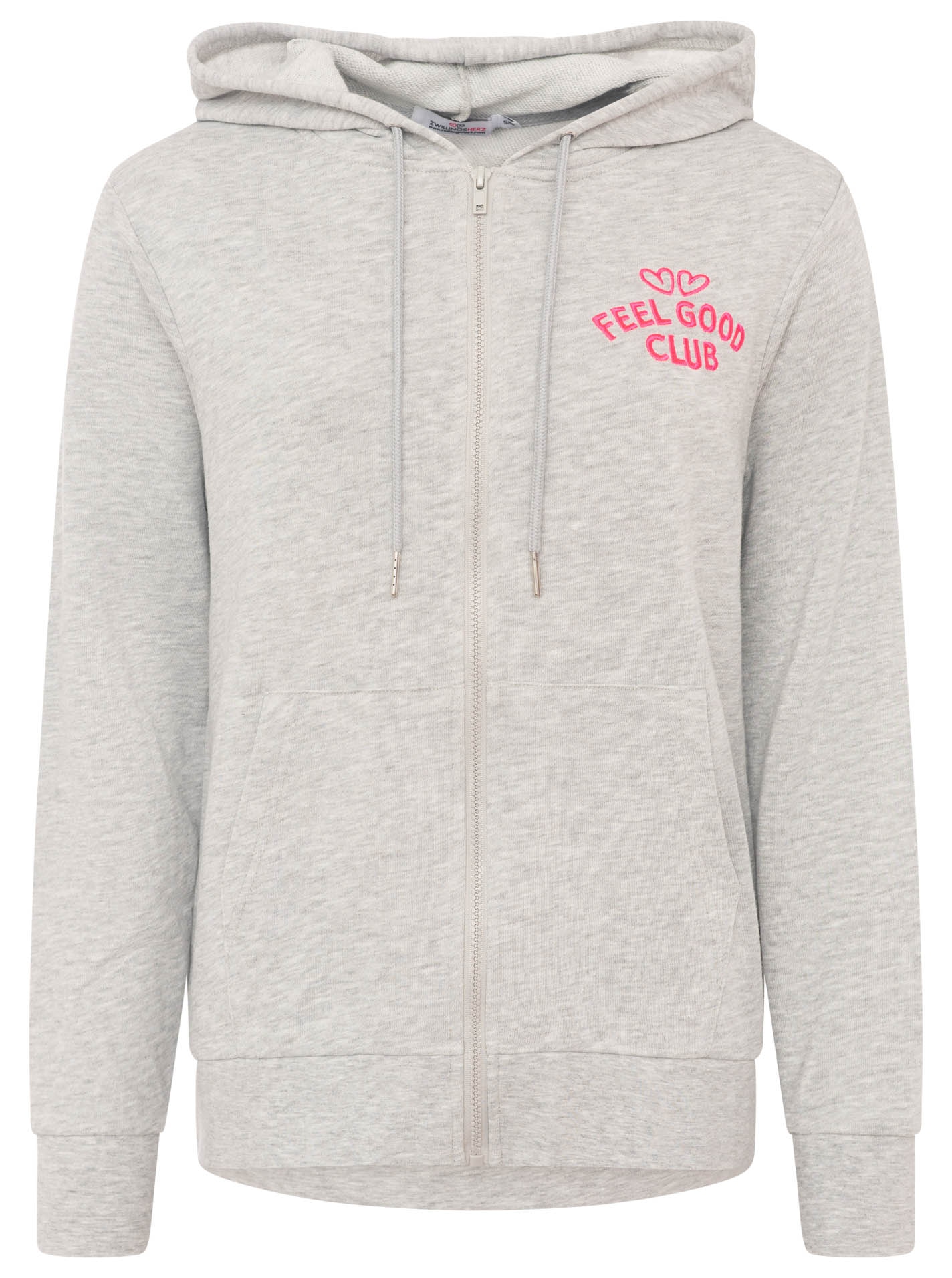 Zwillingsherz Sweat à capuche »"Feel Good Club"« Kapuze, zum Binden, Taschen, kleine Stickerei vorne