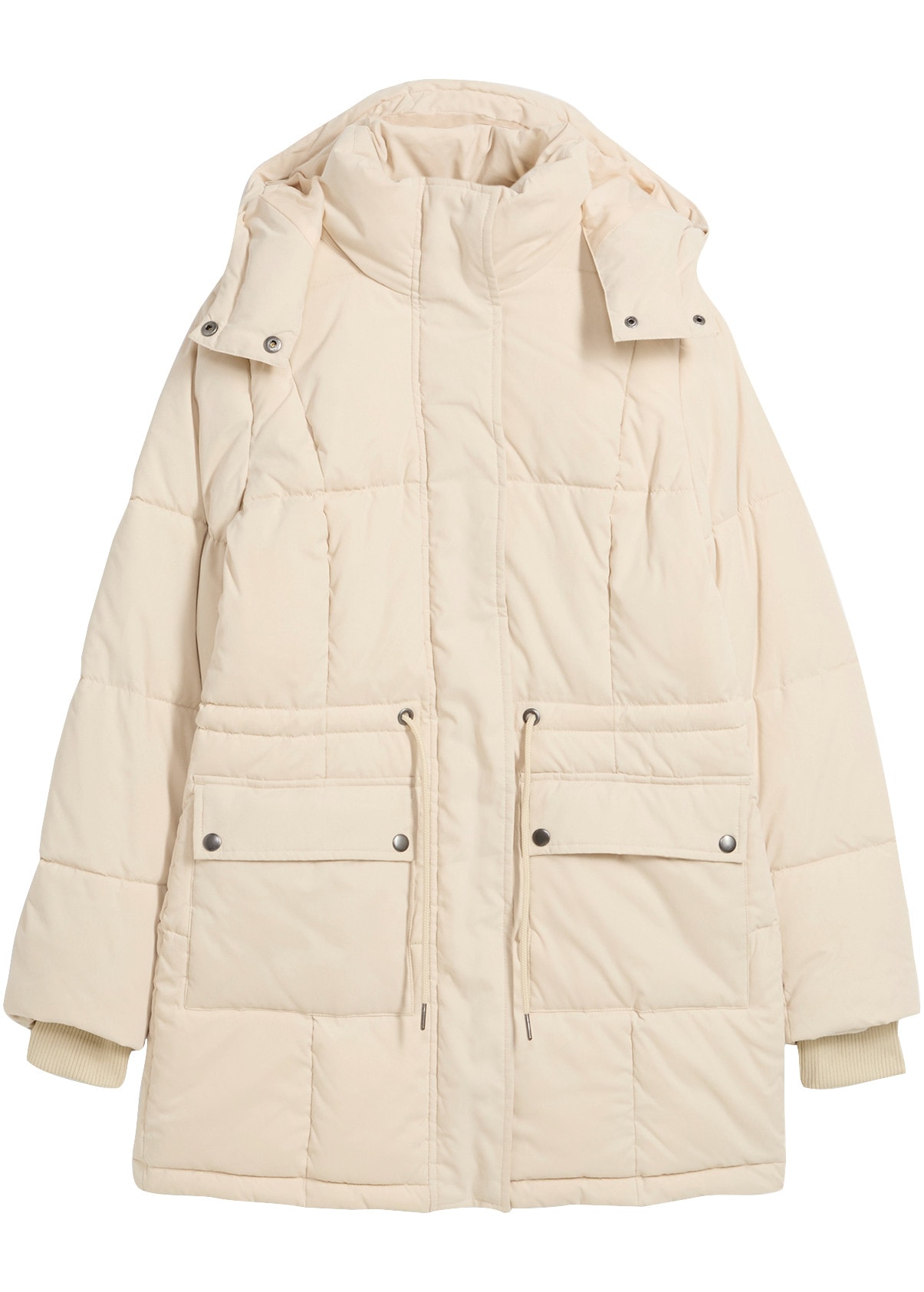 bonprix Veste d'hiver »Winterjacke mit verstellbarem Taillenbündchen« avec capuche avec capuche amovible, coupe décontractée