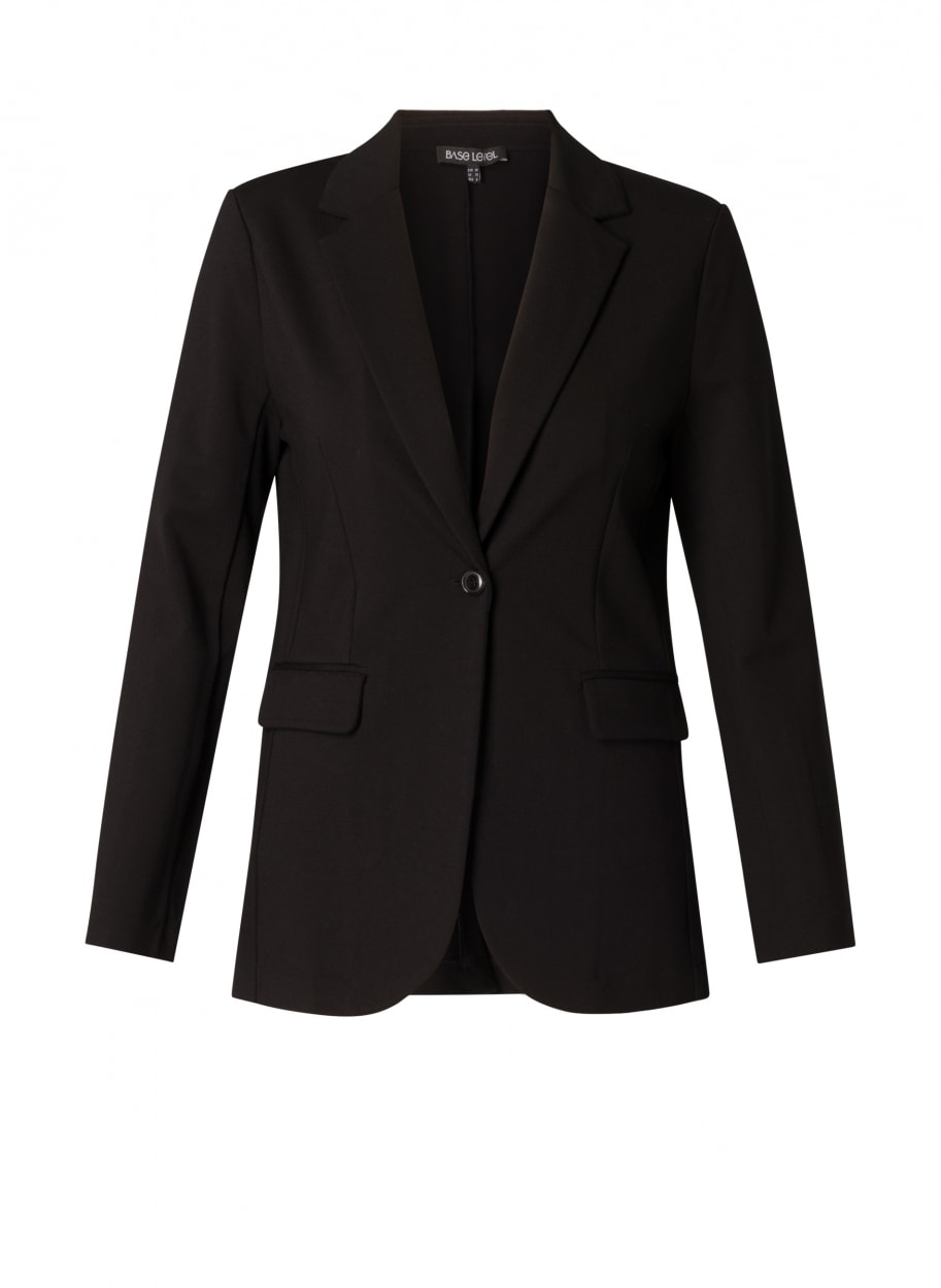 Base Level Blazer en jersey mit V-Ausschnitt und Knopf