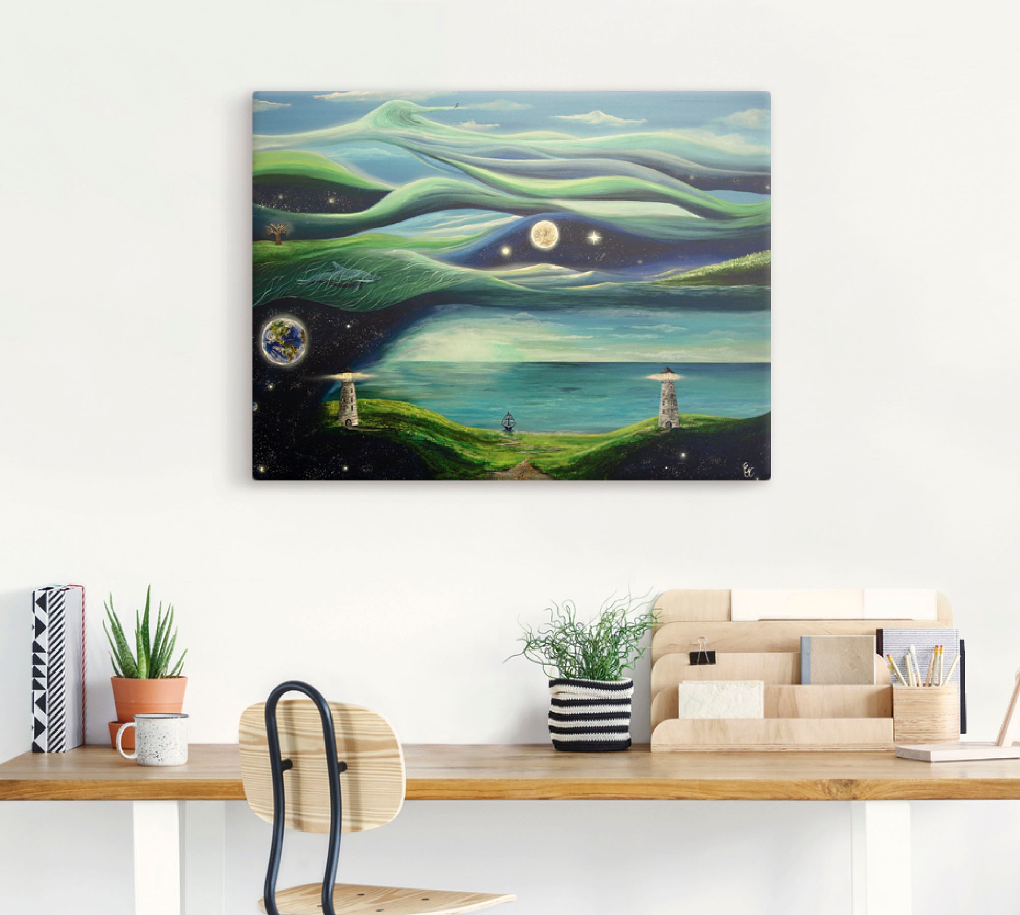 Artland Tableau sur toile »Verschiedene Leben« 1 cuis tlg. auf Holzrahmen gespannt