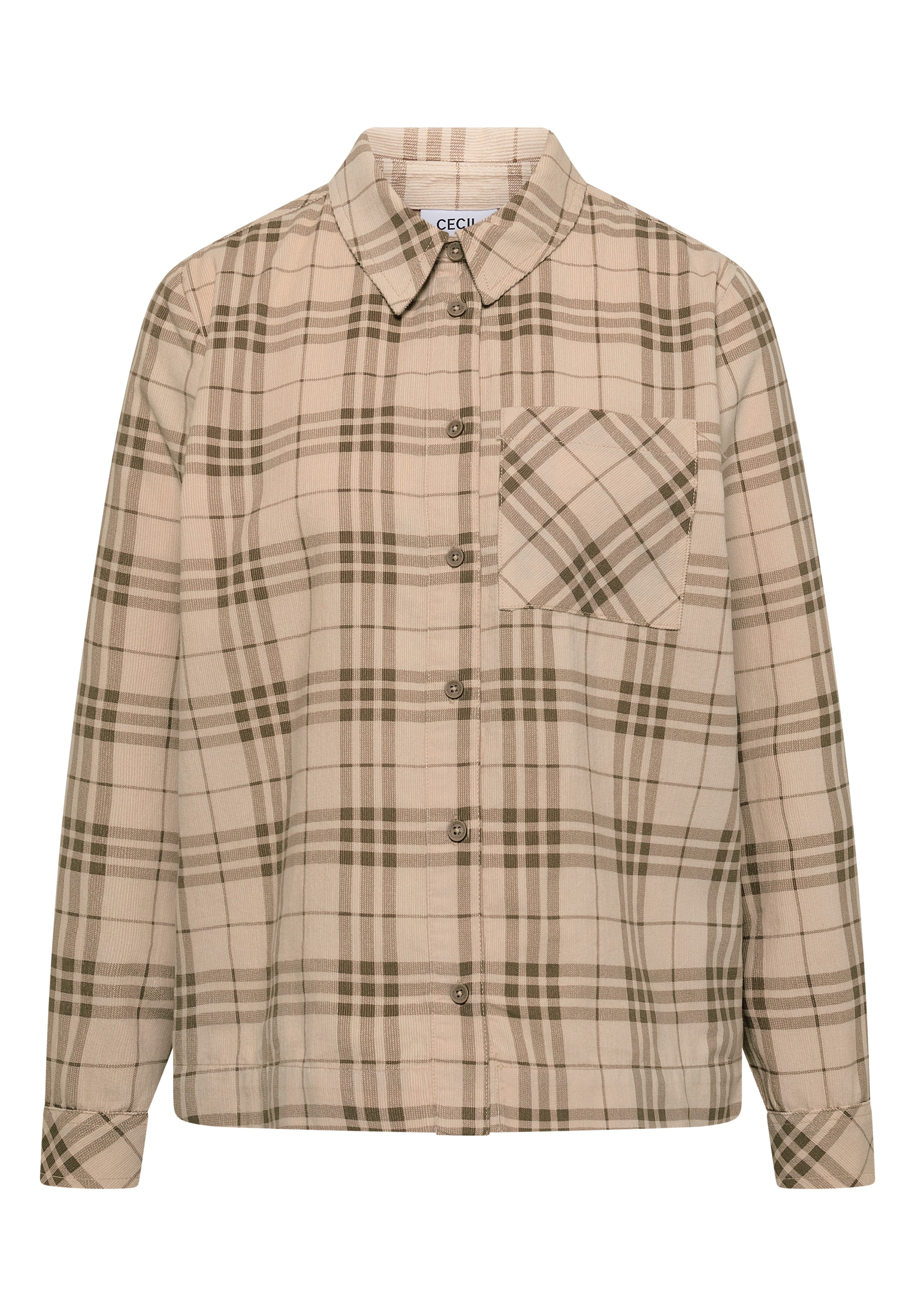 Cecil 1100000002199 Cordbluse mit Karomuster