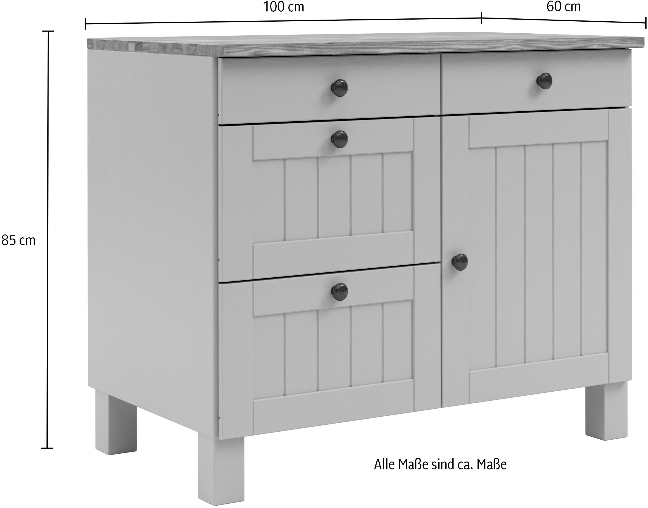 Home affaire Unterschrank »Alby2« Mit Metallgriffen, Breite 100 cm